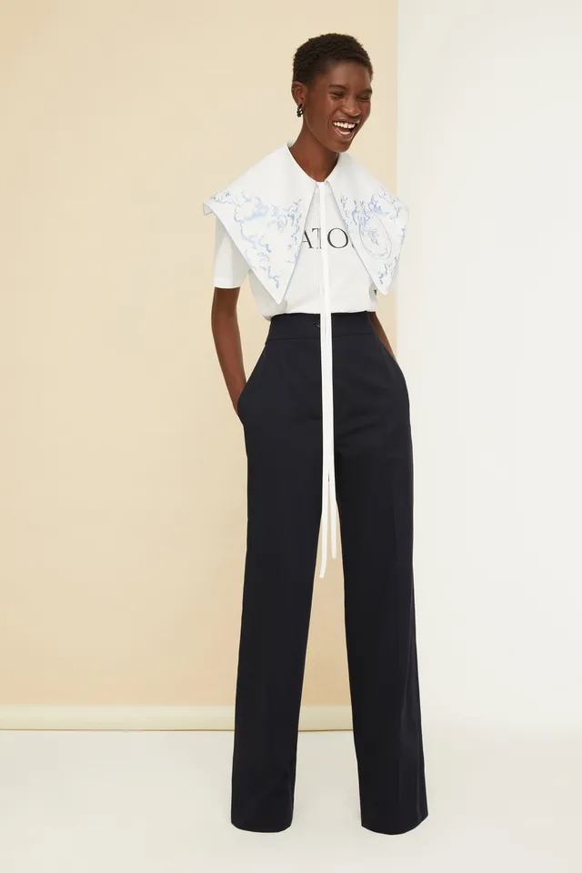 Patou Tailored P22TR017 pantalon bleu coton bio