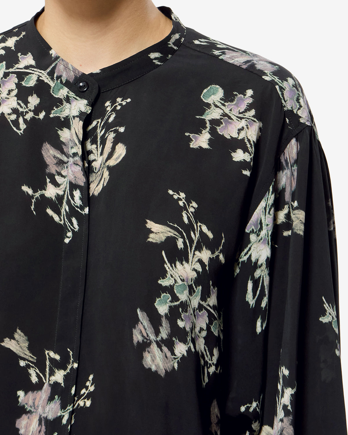 Isabel Marant Catchell CH0080FA chemisier fluide noir fleuri