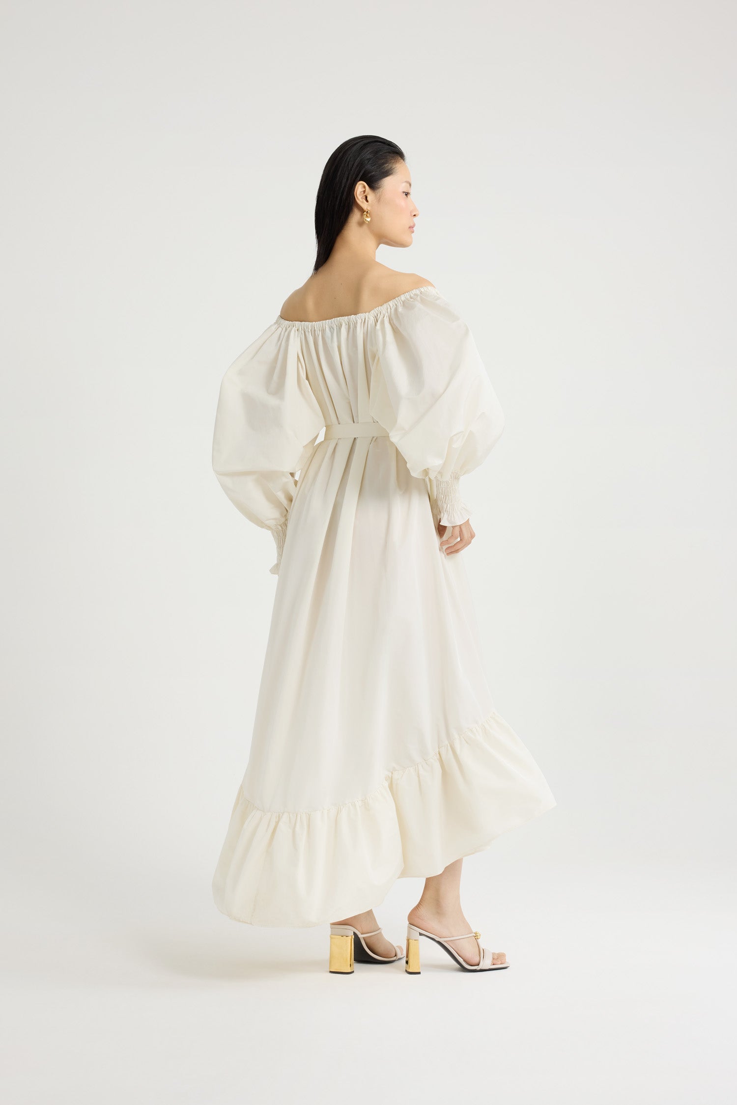 Patou E25DR1150011007W robe maxi ivoire faille recyclée