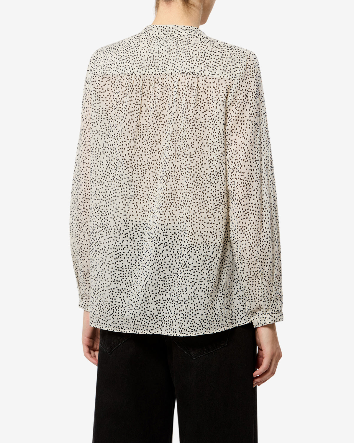 Isabel Marant Maria blouse coton écru noir à pois