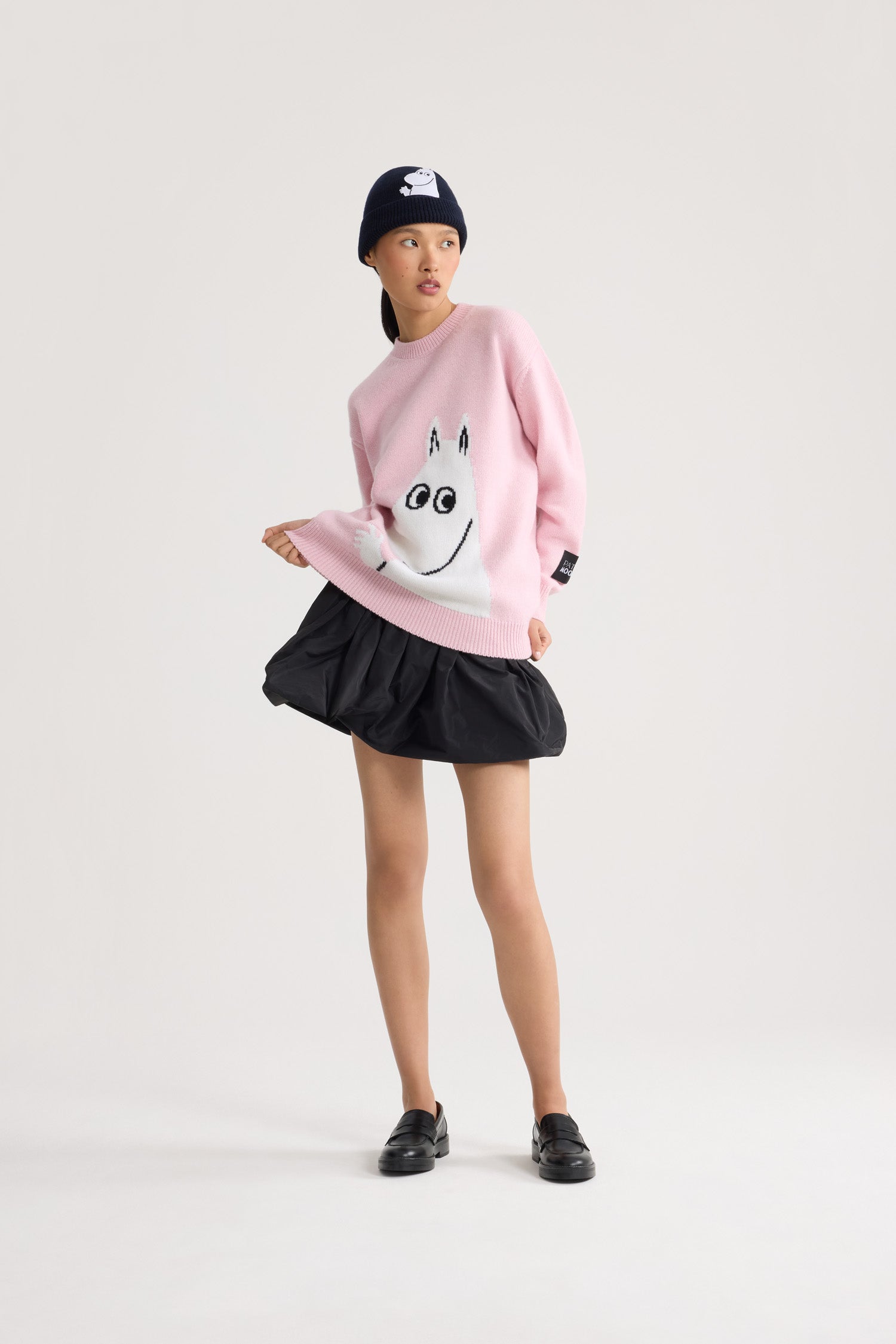Patou Moomin KN310 pull laine rose clair XS-XL
