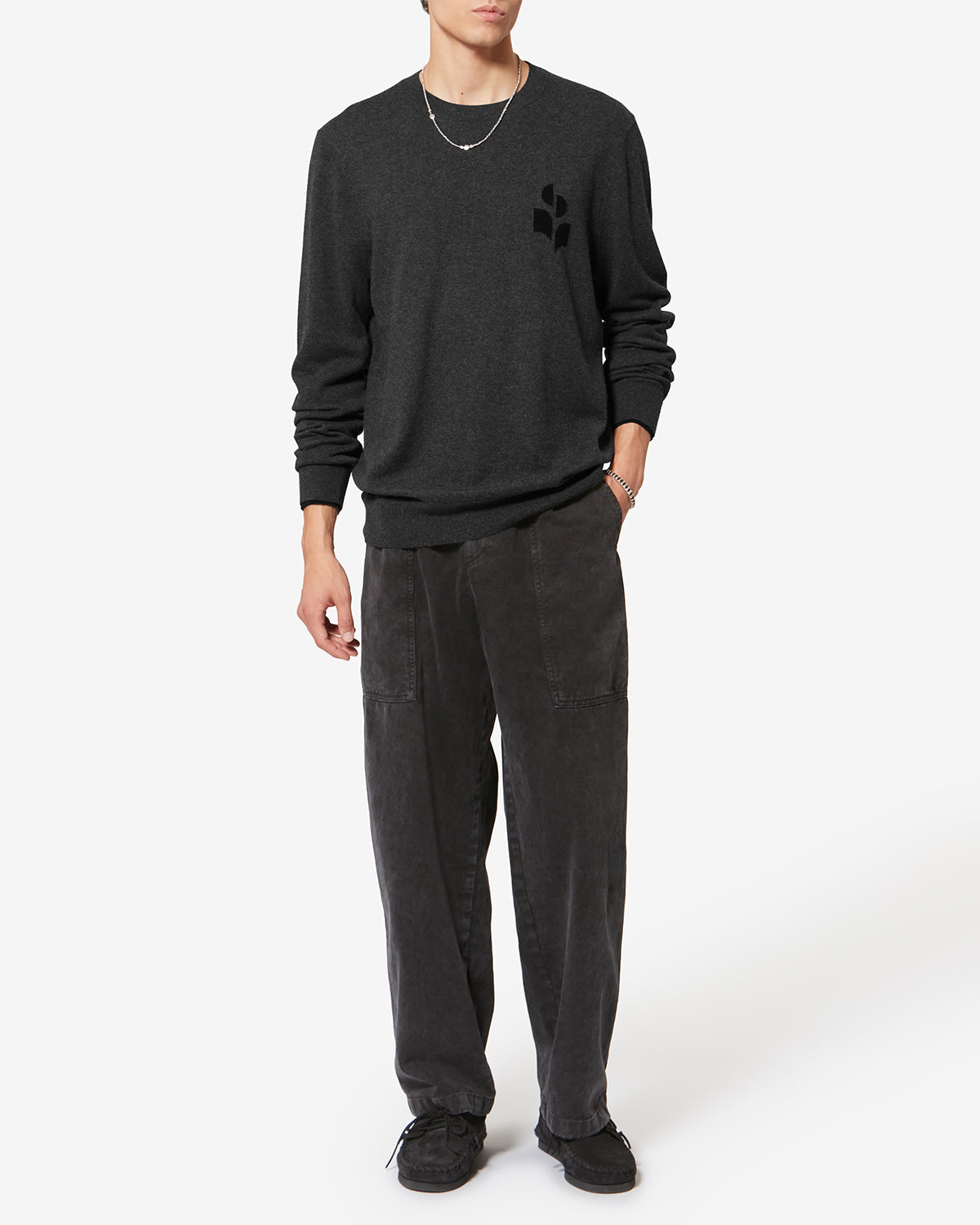 Isabel Marant Antea pull anthracite-noir coton-laine