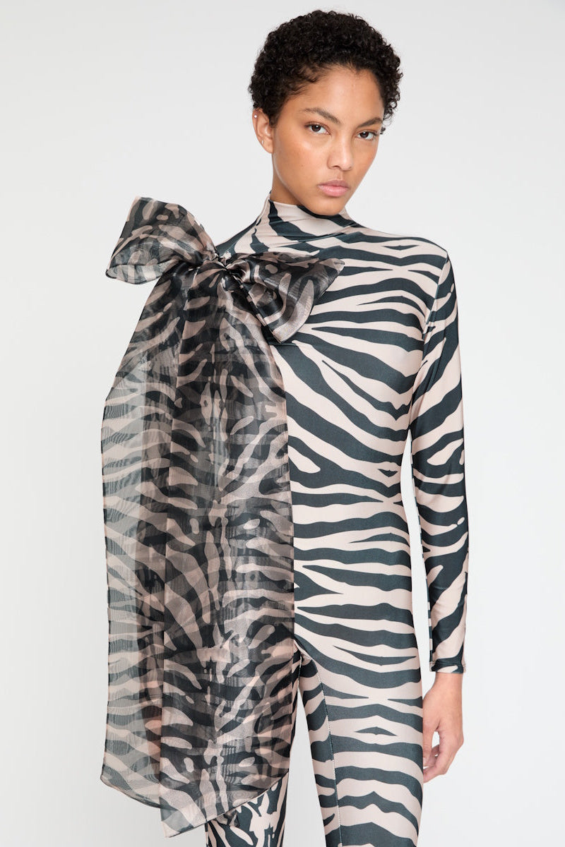 ATU Body Couture Tiger Nude Print Catsuit combinaison S