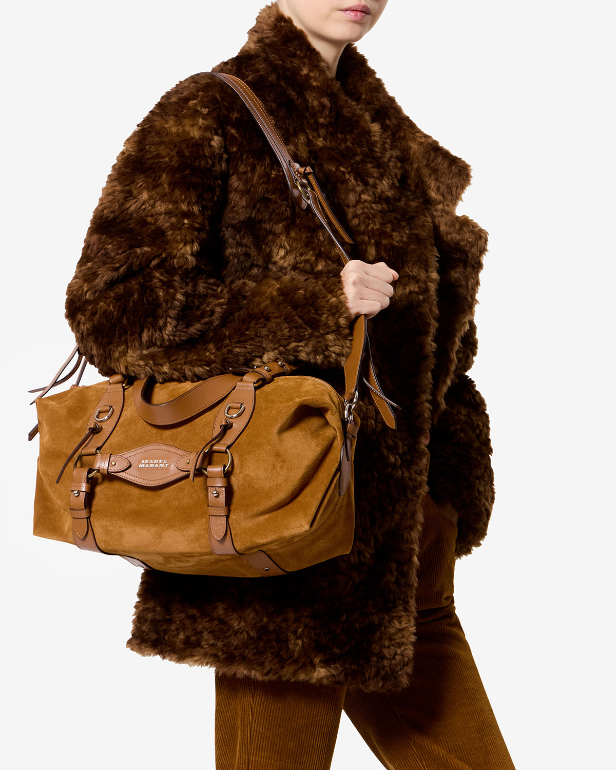 Isabel Marant Tilpa Sac cuir velours cognac