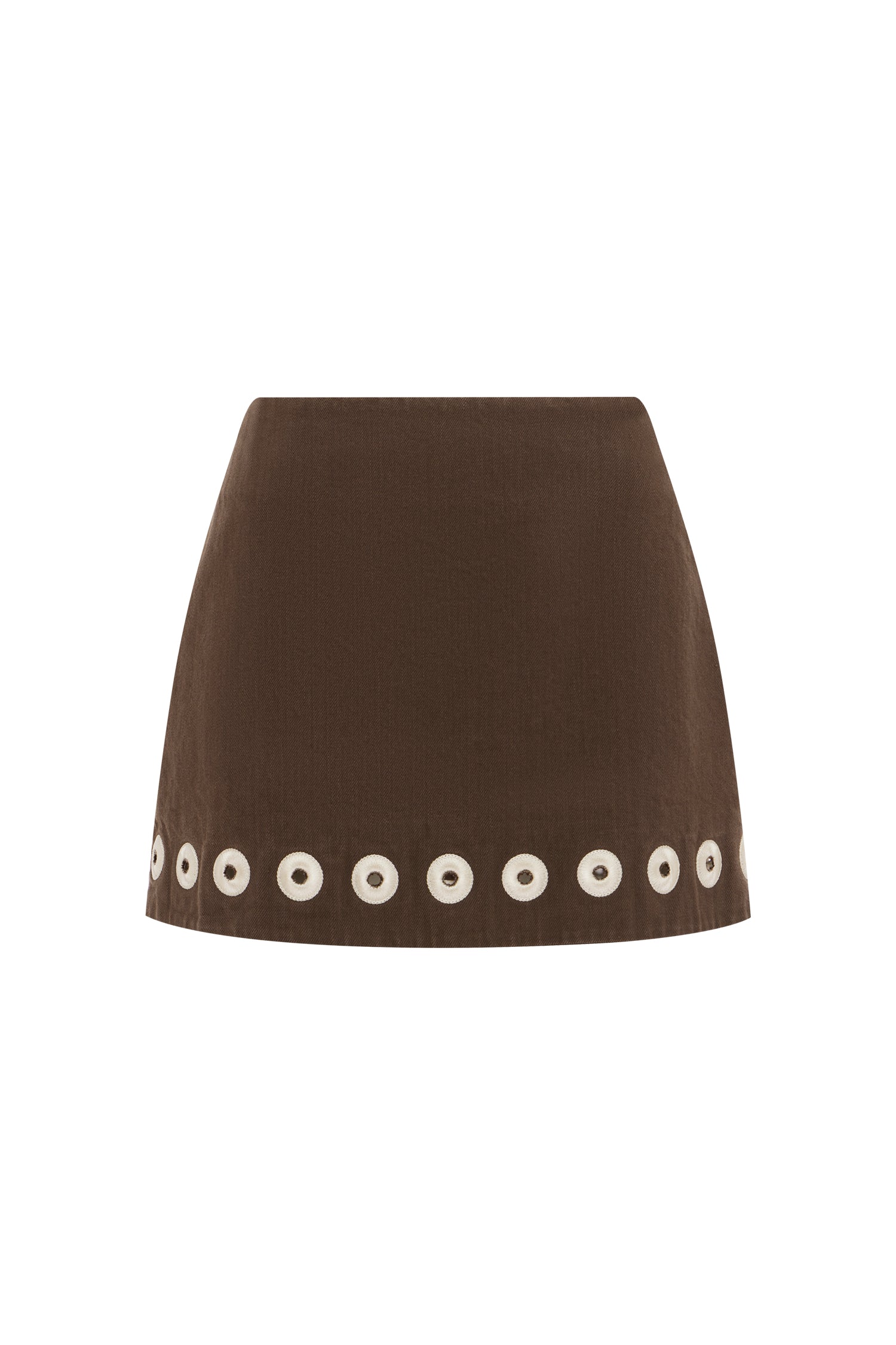 Alemäis Tobe jupe mini denim coton broderie