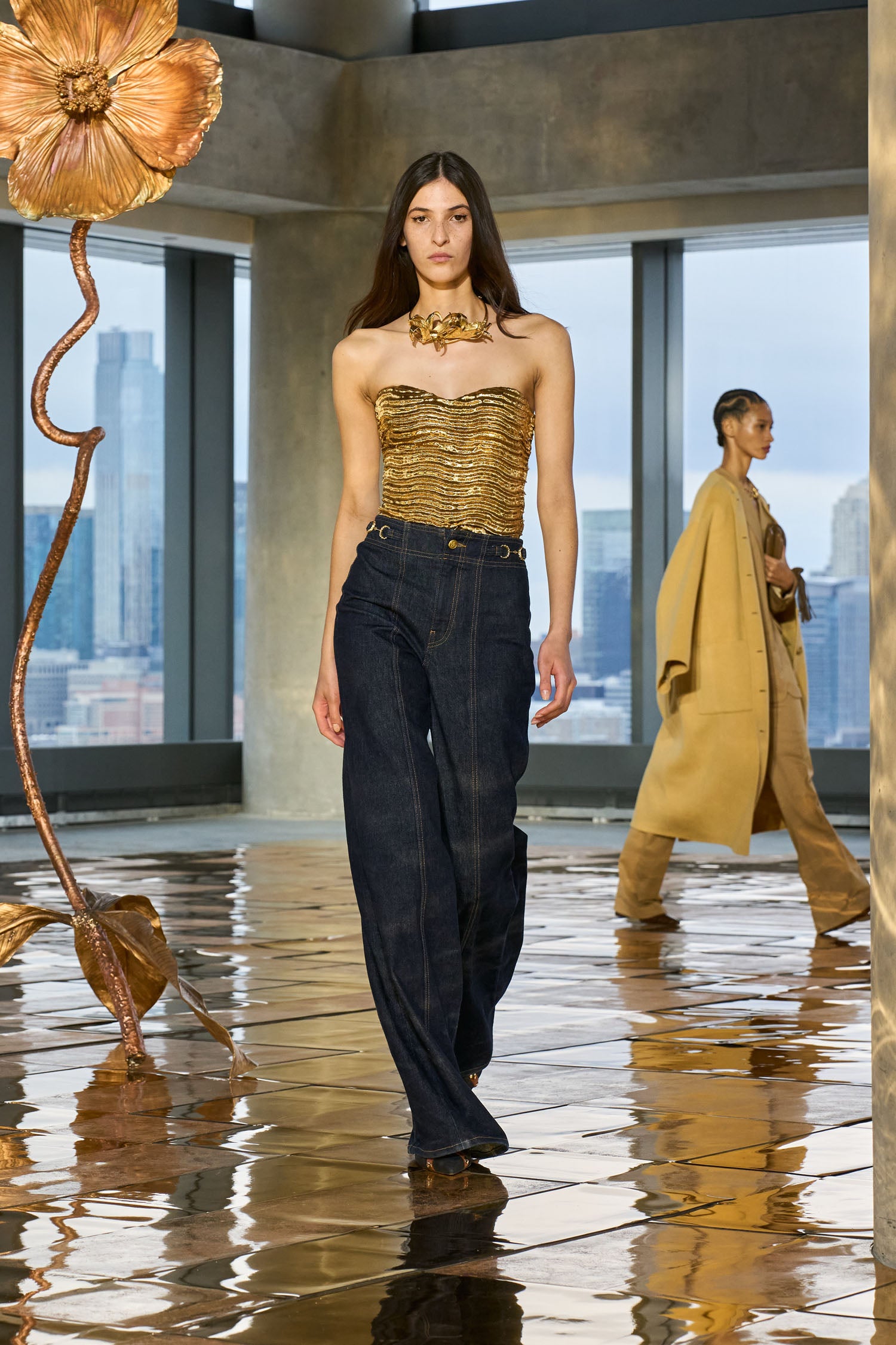 Ulla Johnson Delphine jean Tigris indigo taille haute flare