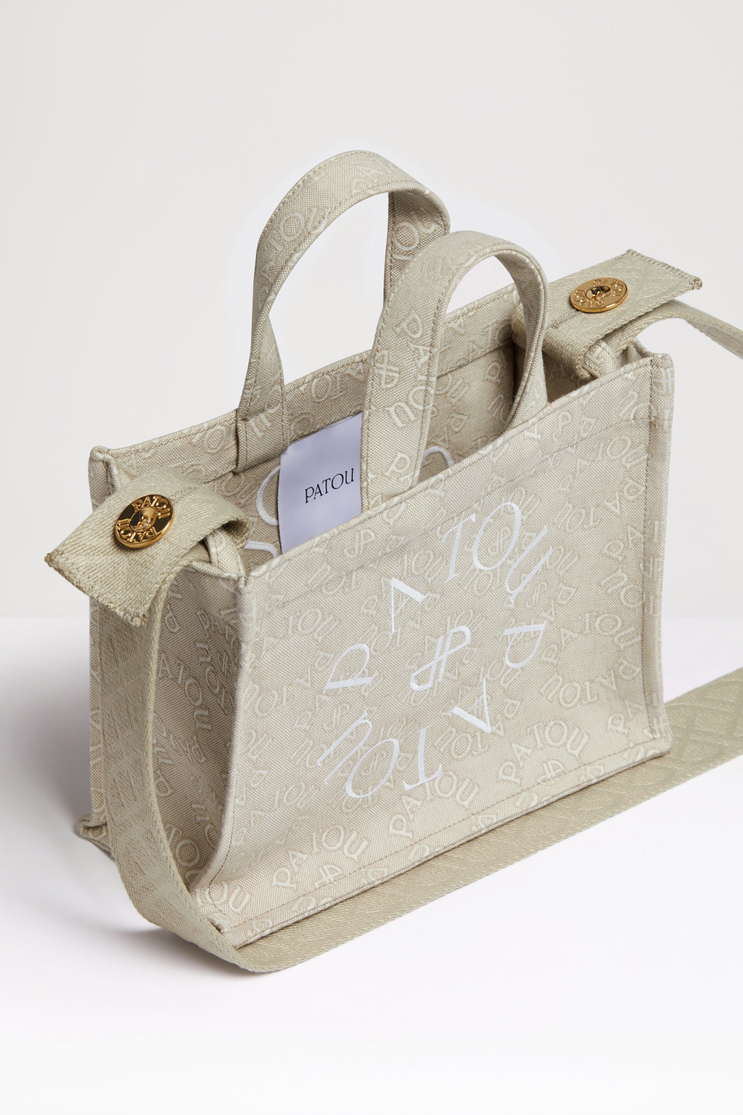 Patou AC025 petit tote toile coton jacquard beige TU