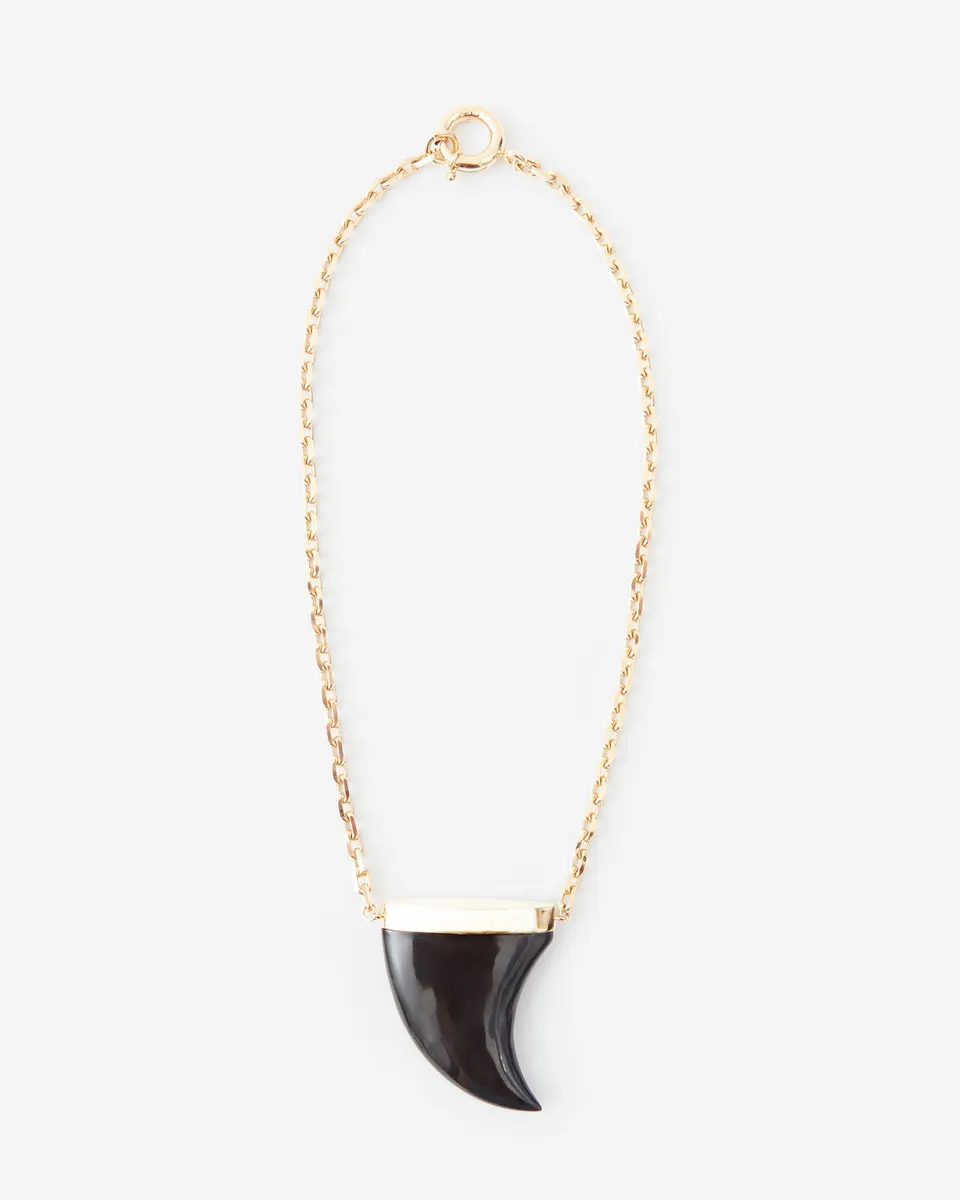 Isabel Marant Ellen collier corne noir laiton doré