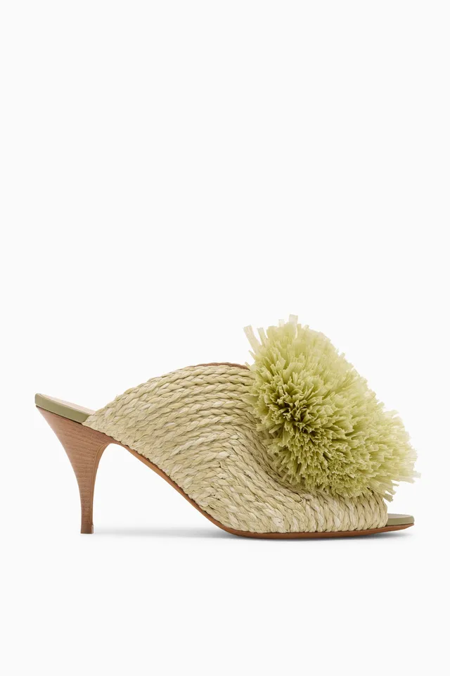 Ulla Johnson Raffia SP271008 mule raphia Olive talon 75mm