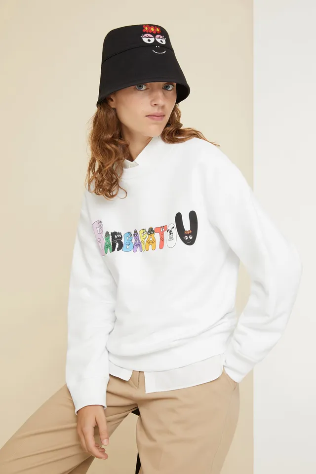 Patou JE0479999001W Sweat Coton Bio Blanc Barbapatou