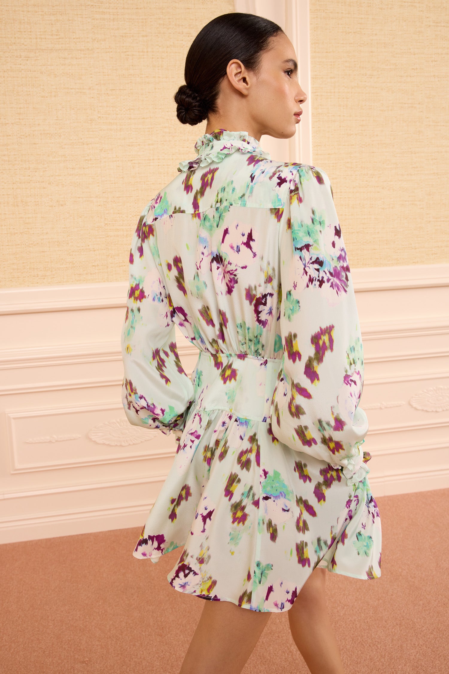 Ulla Johnson Viola robe mini oasis soie fleurs