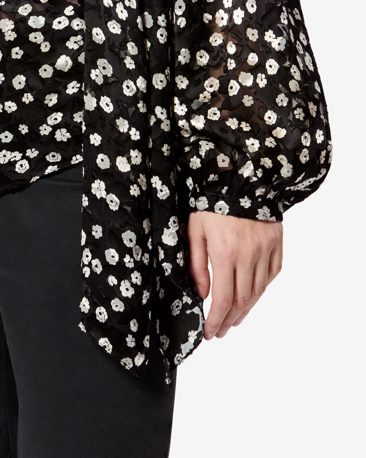 Isabel Marant Firma blouse soie noir et écru 34-44