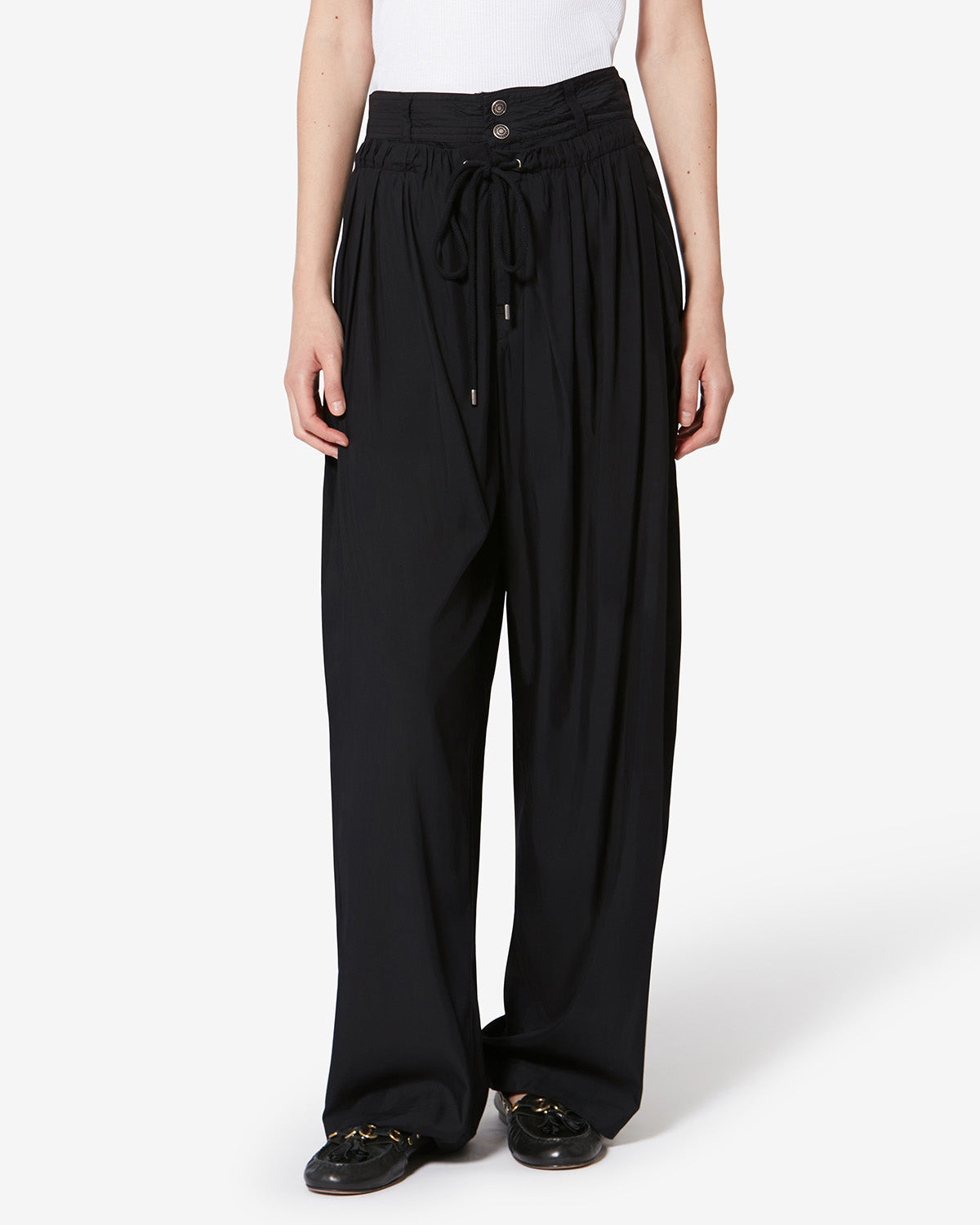 Isabel Marant Inaya Pantalon Large Noir Fluide 36