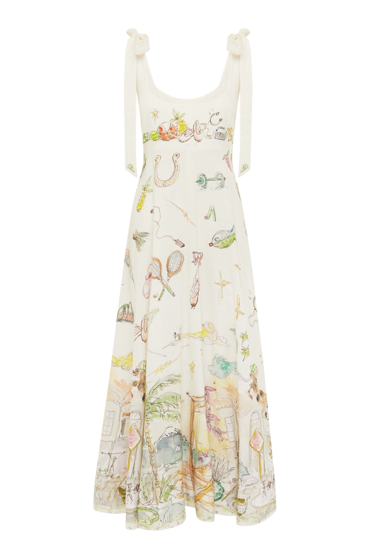Alemais Anouk Ballet robe midi lin poches