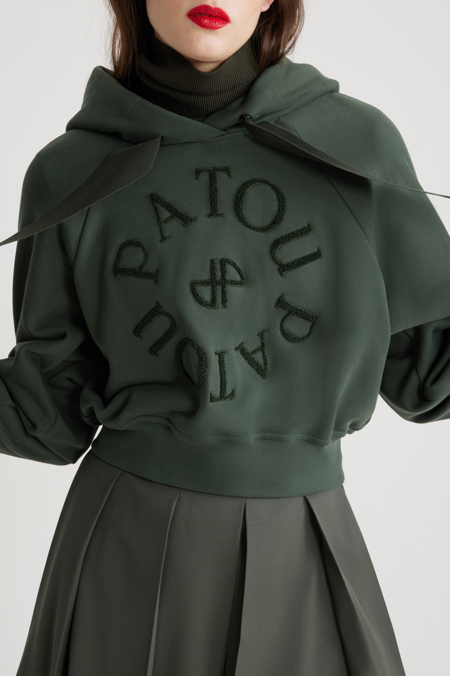Patou JE069 hoodie sweat capuche kaki coton bio