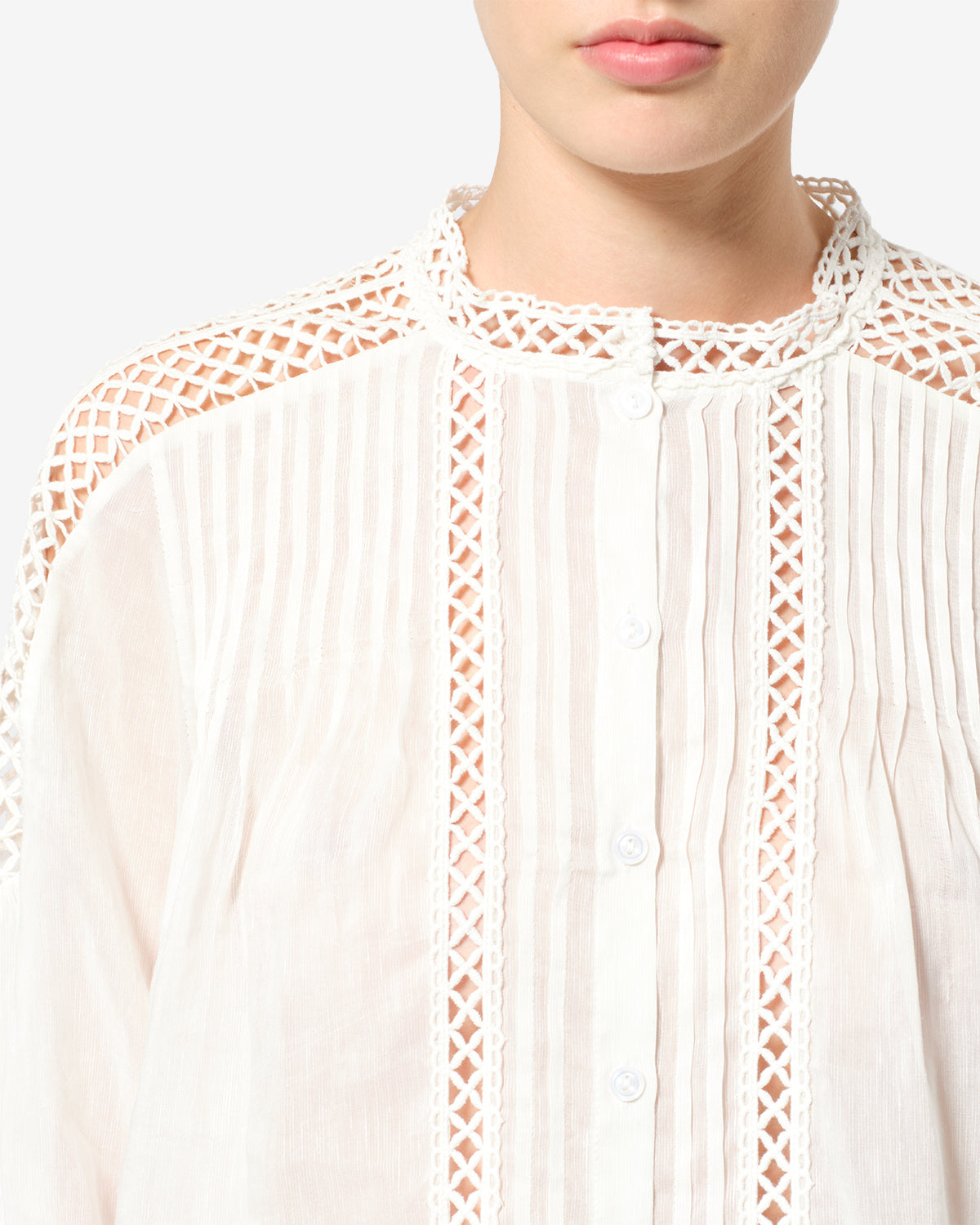Isabel Marant Polda HT0942FA-D3J04E blouse blanc lin