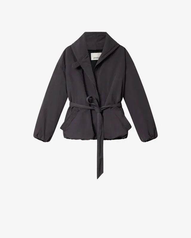 Isabel Marant Volinda manteau bleu nuit ceinturé