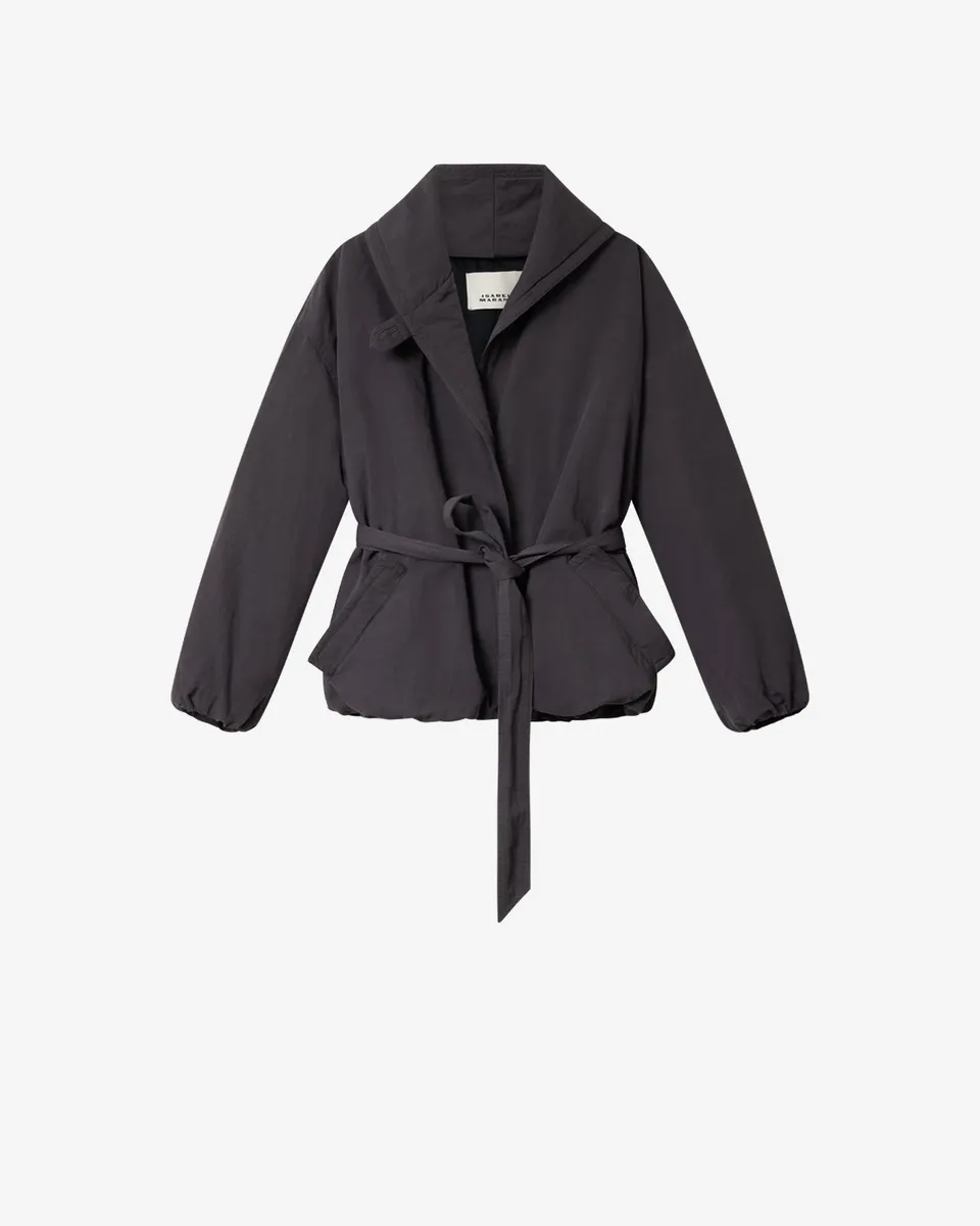 Isabel Marant Volinda manteau bleu nuit ceinturé