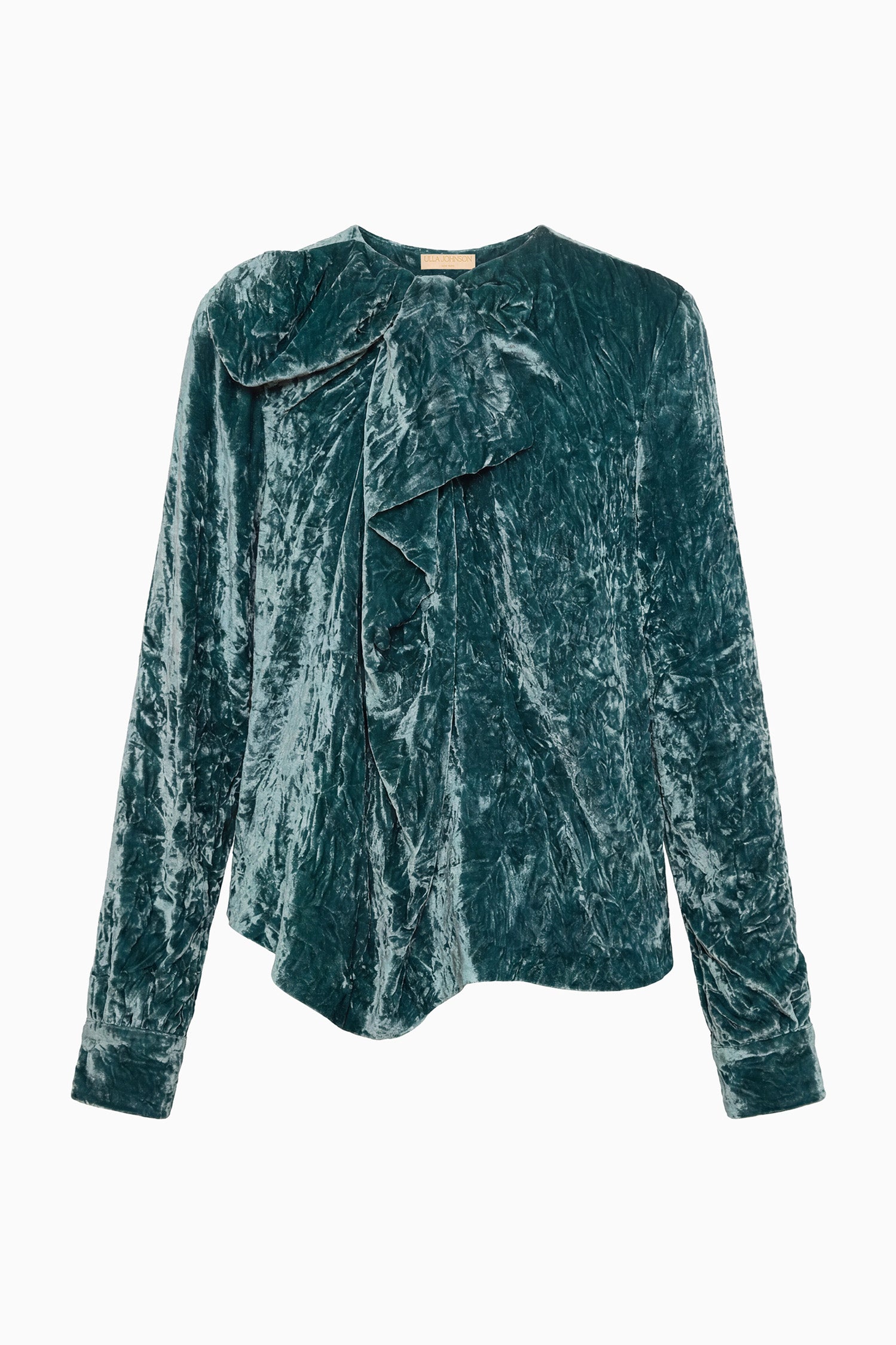 Ulla Johnson Vesa blouse velours Jadeite manches longues
