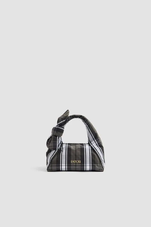 Patou AC169 sac noué tartan polyester Mist Green