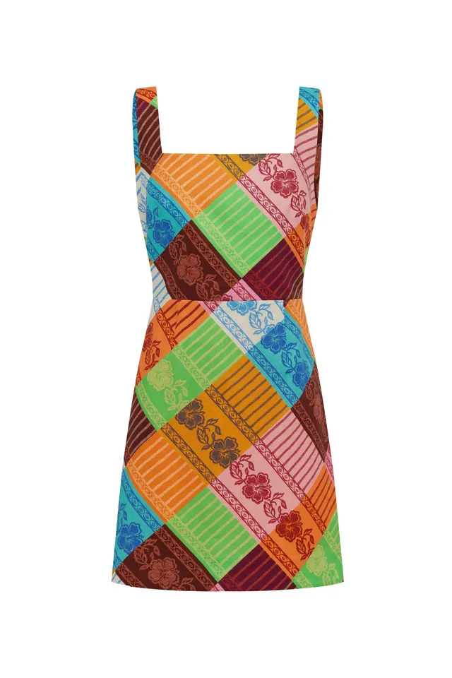 Alemäis Kaleidoscope Mini Dress robe mini lin floral