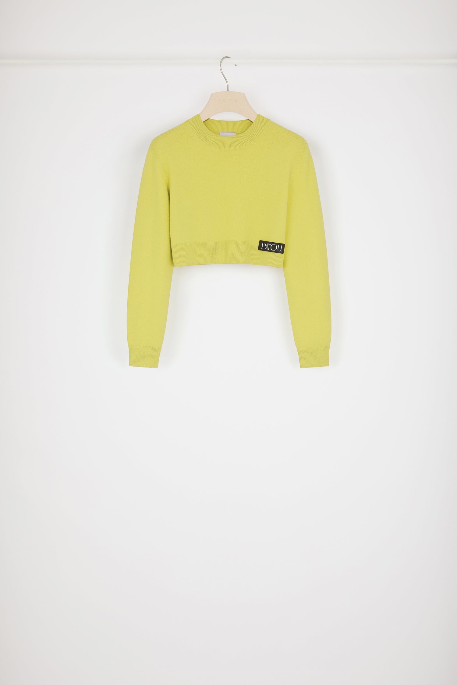 Patou KN099 pull cropped absinthe laine cachemire