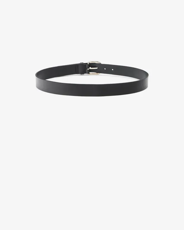 Isabel Marant Zaph ceinture cuir noir-argenté boucle