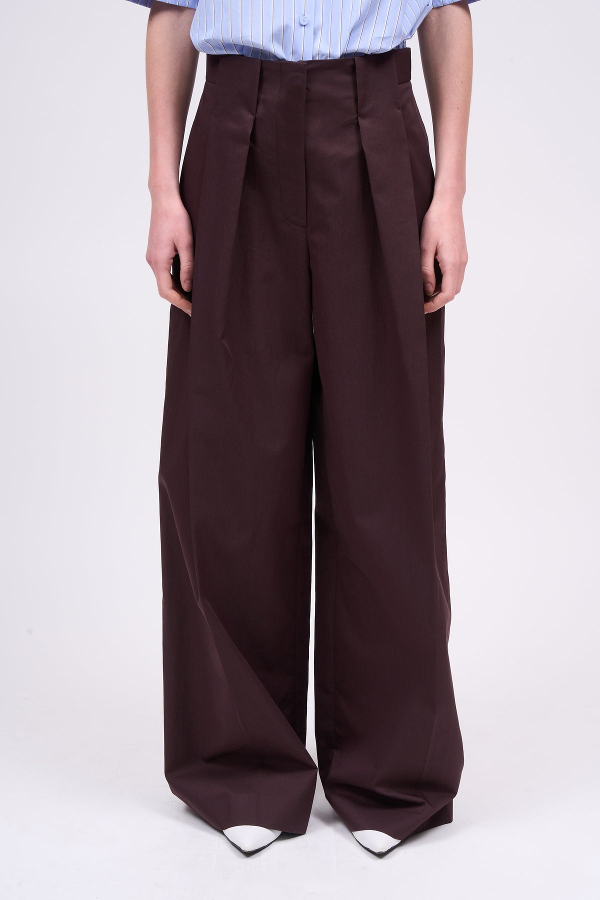 Paul & Joe Tailoring Dougie pantalon large coton taille haute