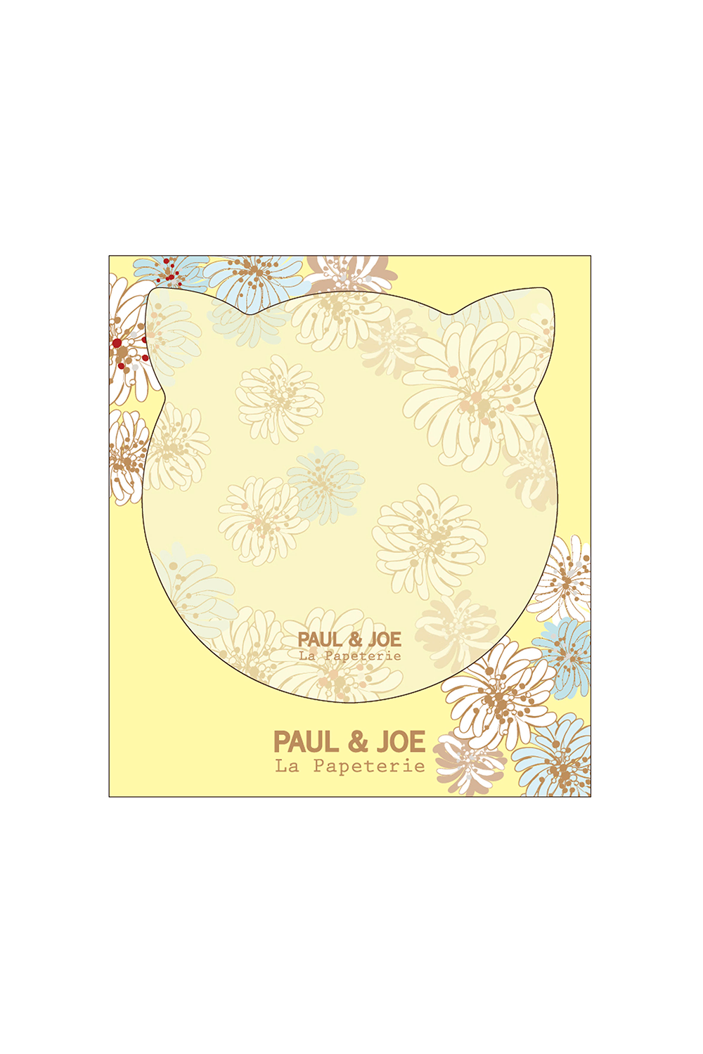 Paul & Joe pense-bête chrysanthèmes jaunes chat