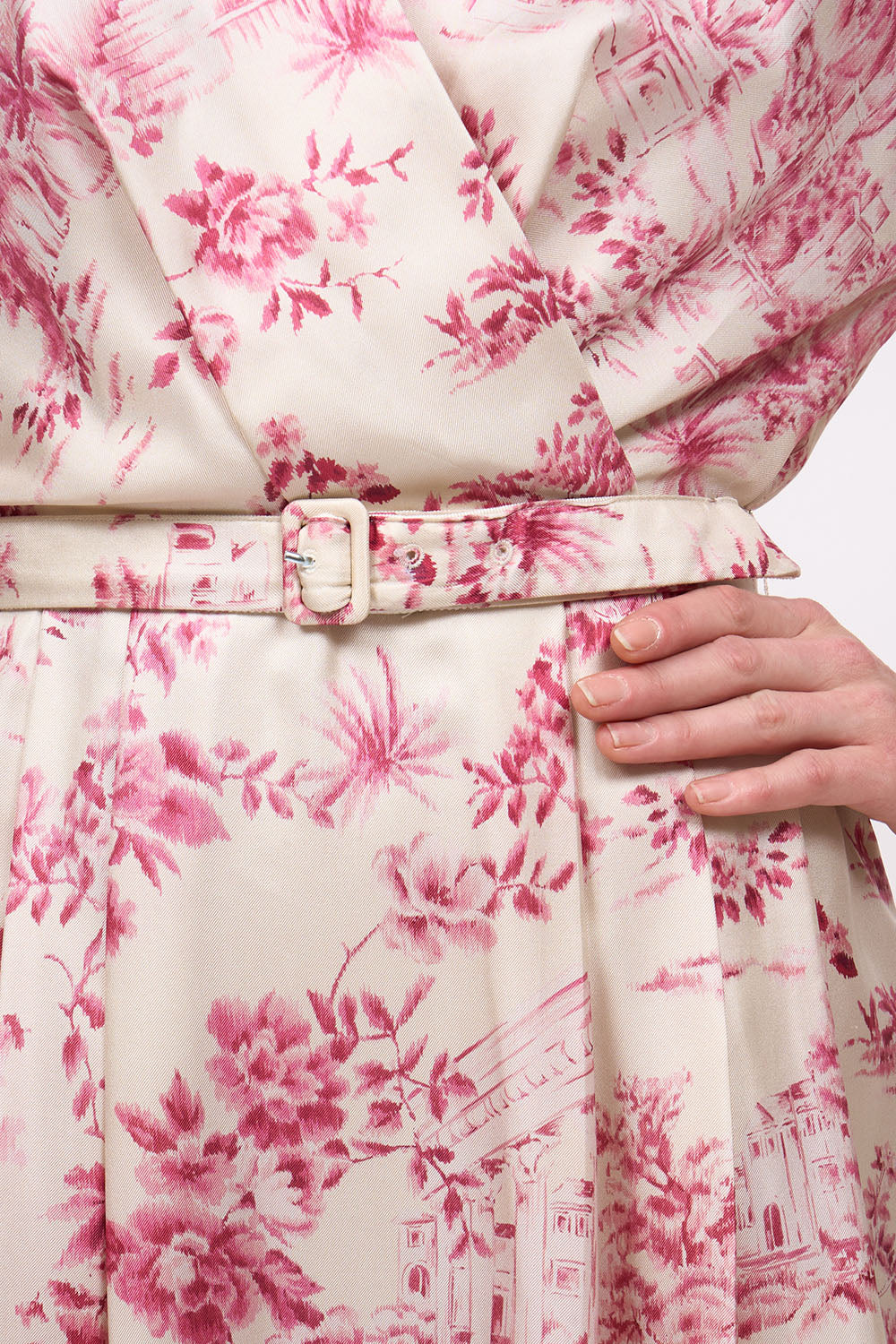 Paul & Joe Elisa robe twill soie Jouy midi ample ceinture
