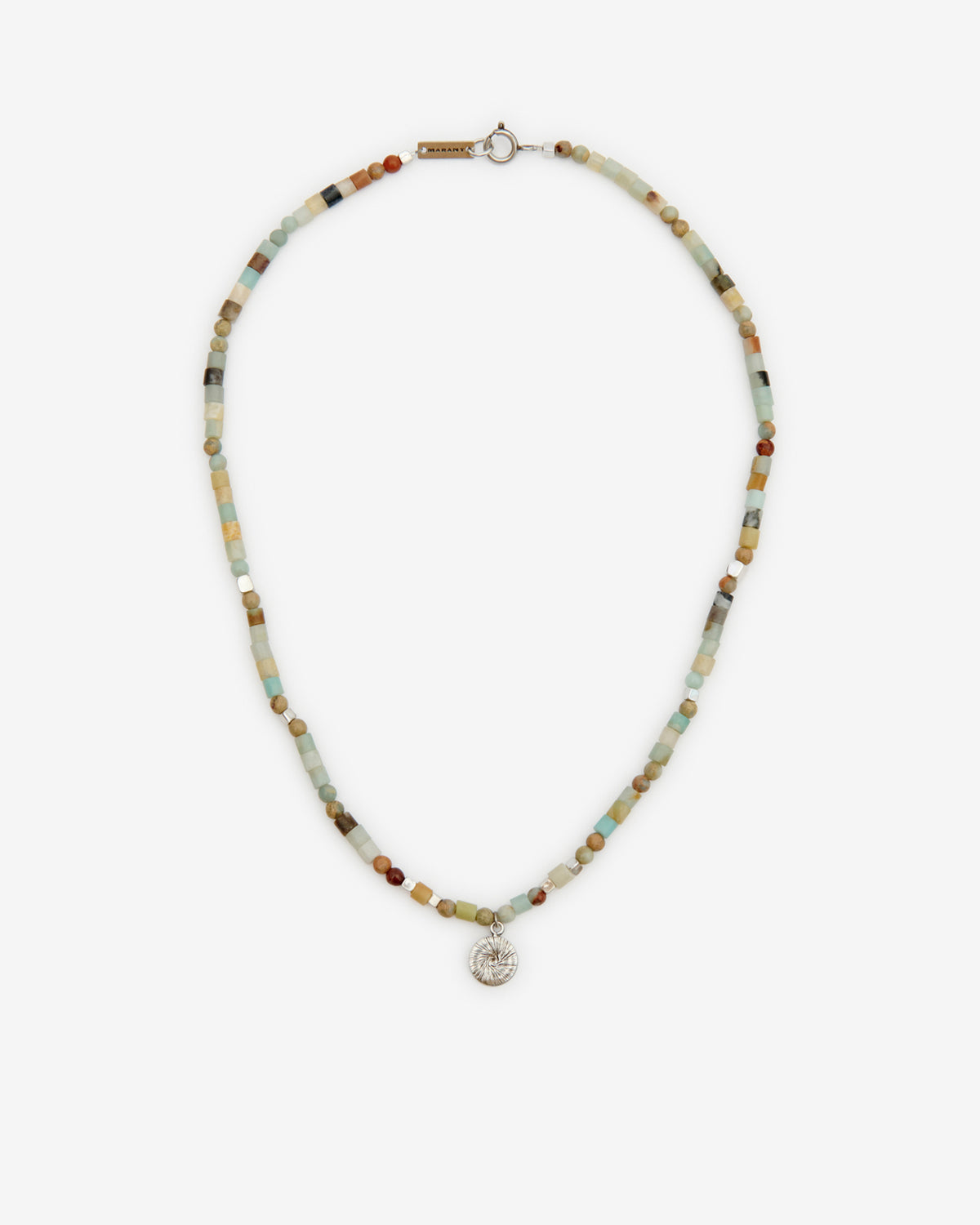 Isabel Marant Pierce collier pastel vert-argenté jaspe