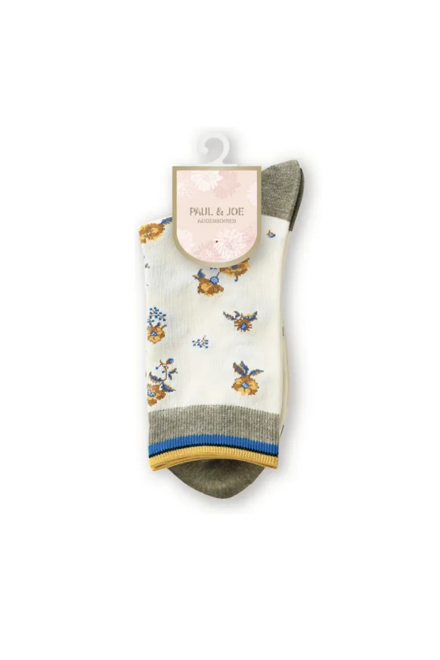 Paul & Joe chaussettes motif floral écru 36-39