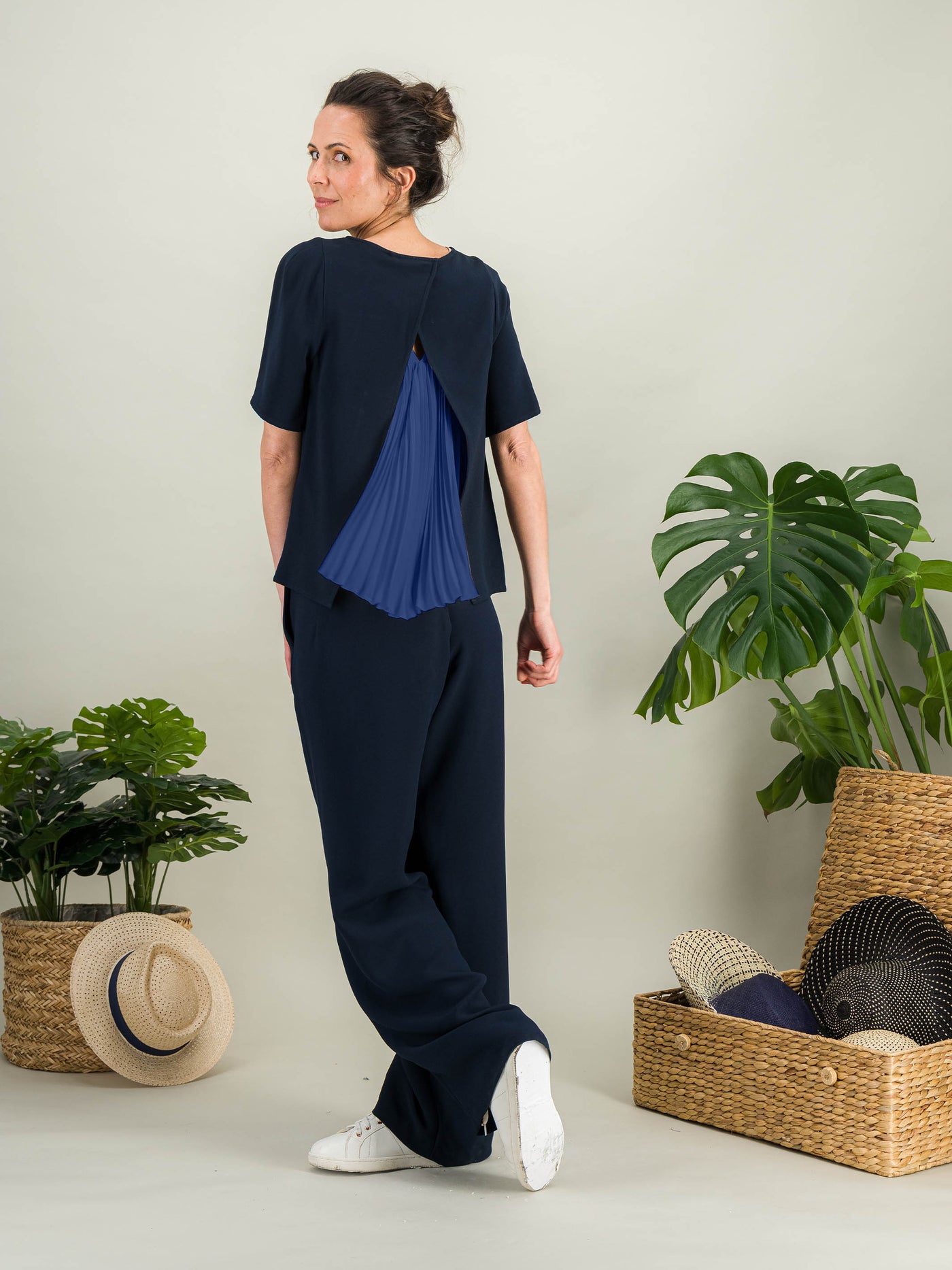 Anahide Saint André Comète Amaya set 2 tops soie plissée