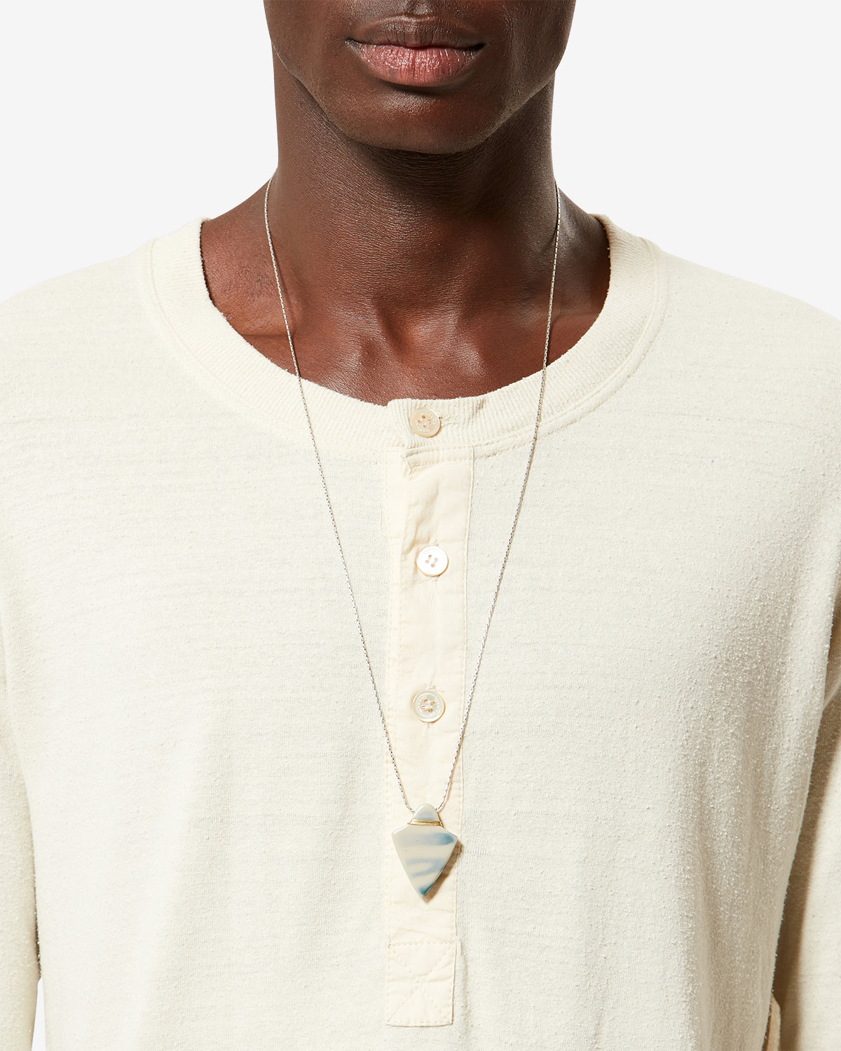 Isabel Marant Annay sautoir bleu argenté résine