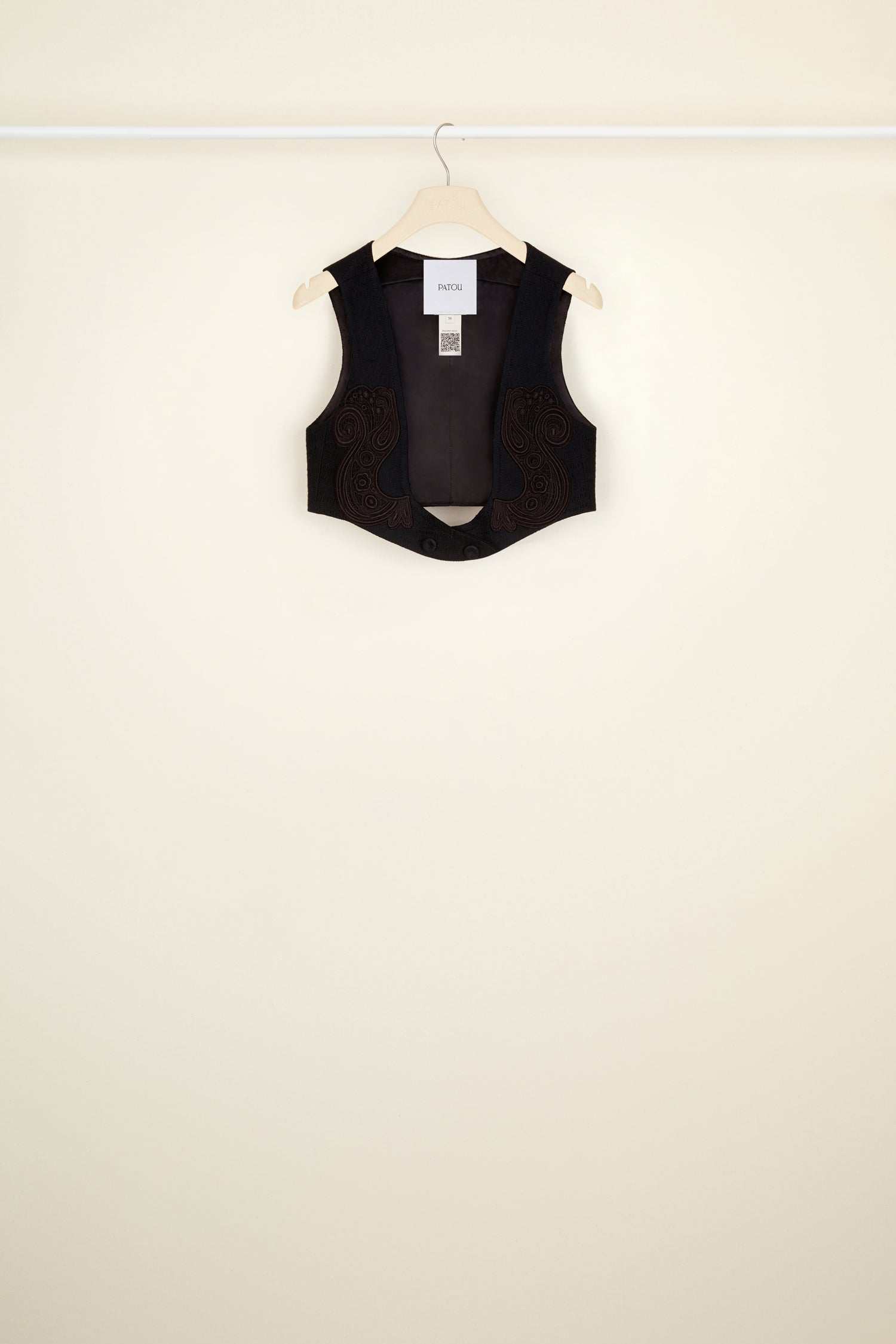 Patou gilet tweed bio JA020 guipure noir