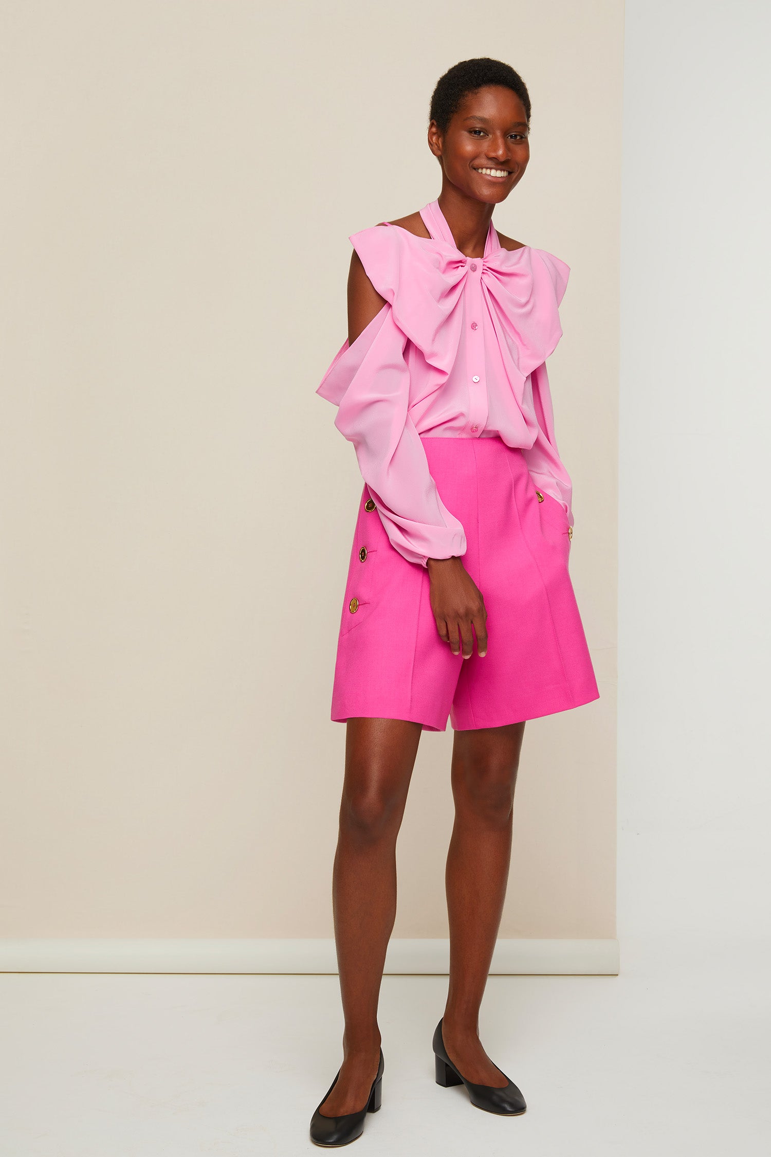 Patou TR0040005450P short tailleur laine framboise