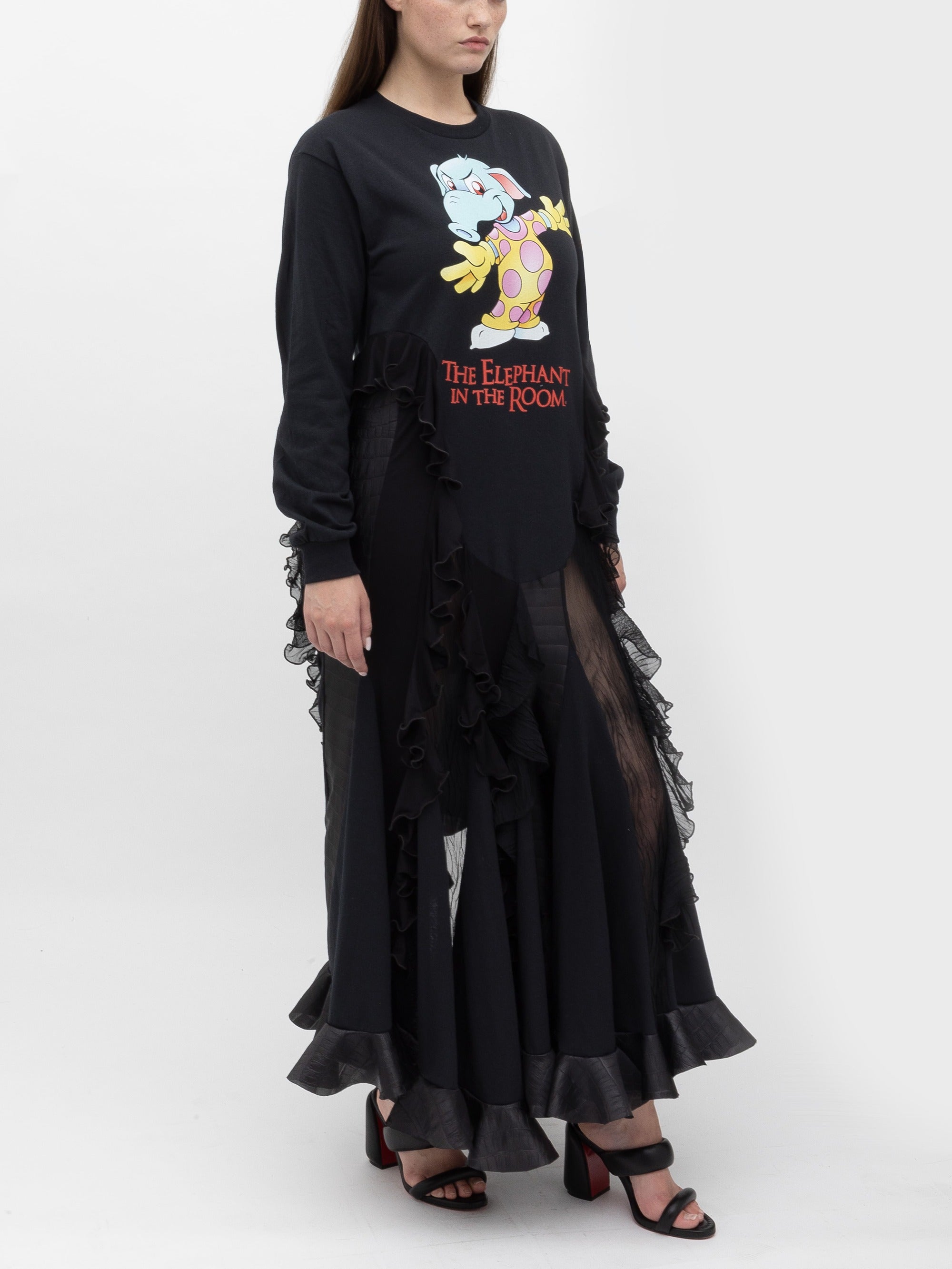 Ester Manas T-shirt Drama Dress robe sweat volants