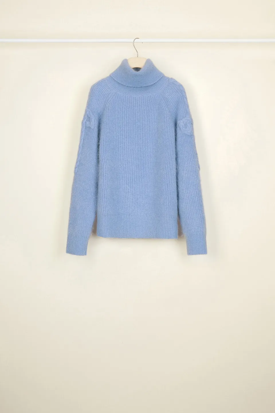 Patou A20KN0348030603B pull col roulé Blueberry mohair