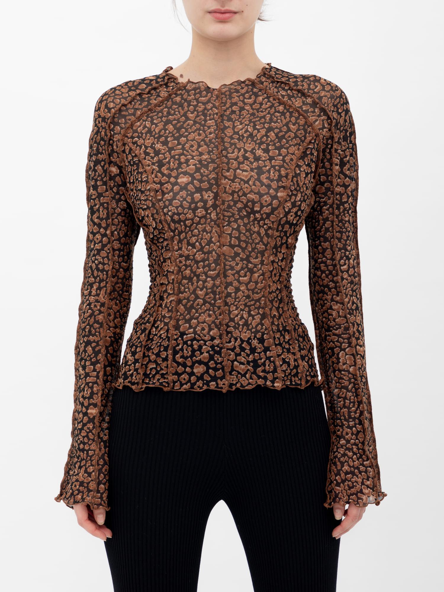 Ester Manas Feline Top haut imprimé stretch