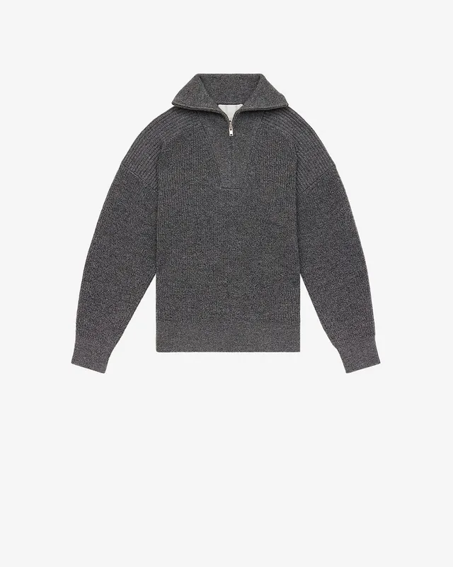 Isabel Marant Benny PU0080HA pull gris foncé laine