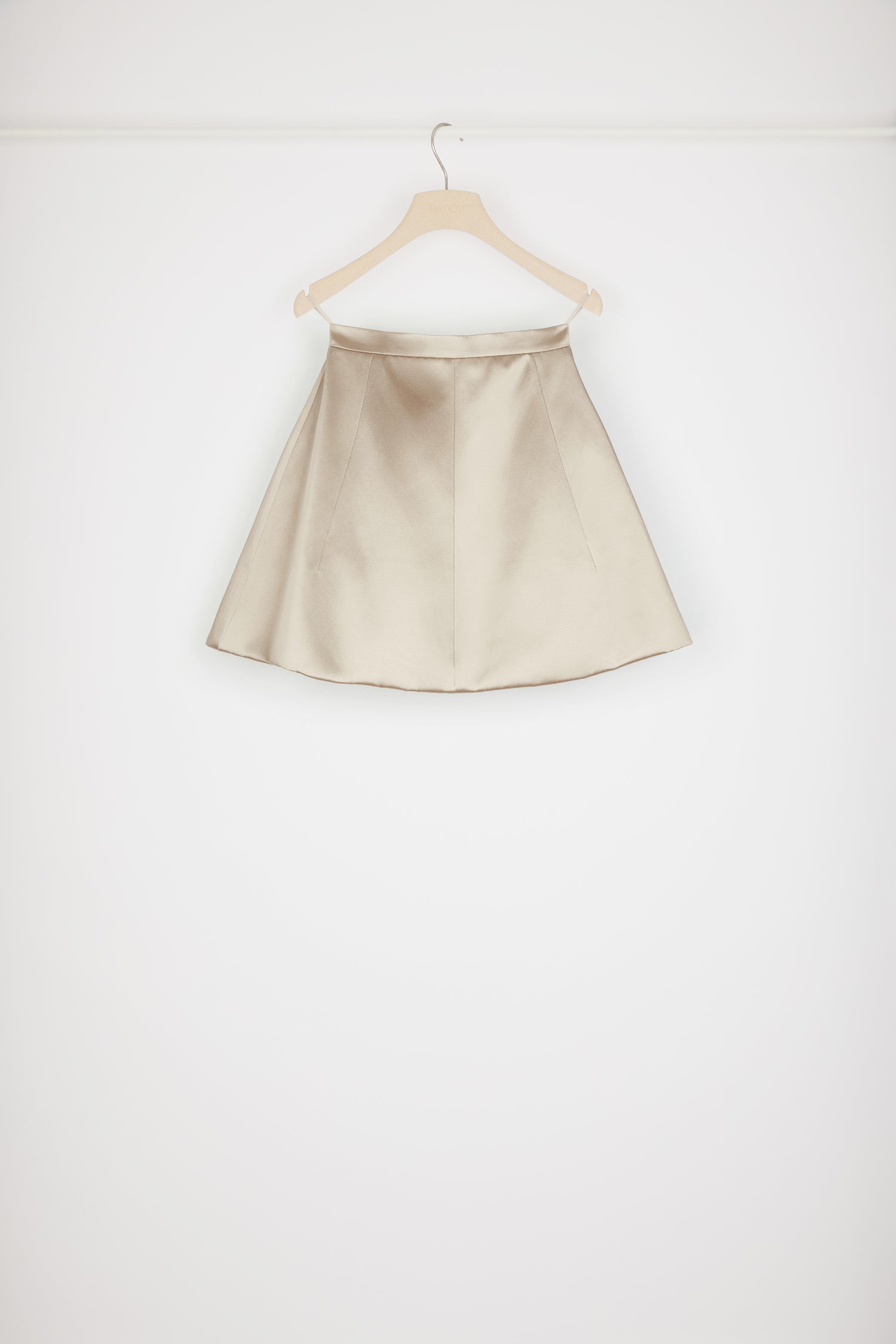 Patou P23SK039 mini jupe satin Eiffel Tower grise