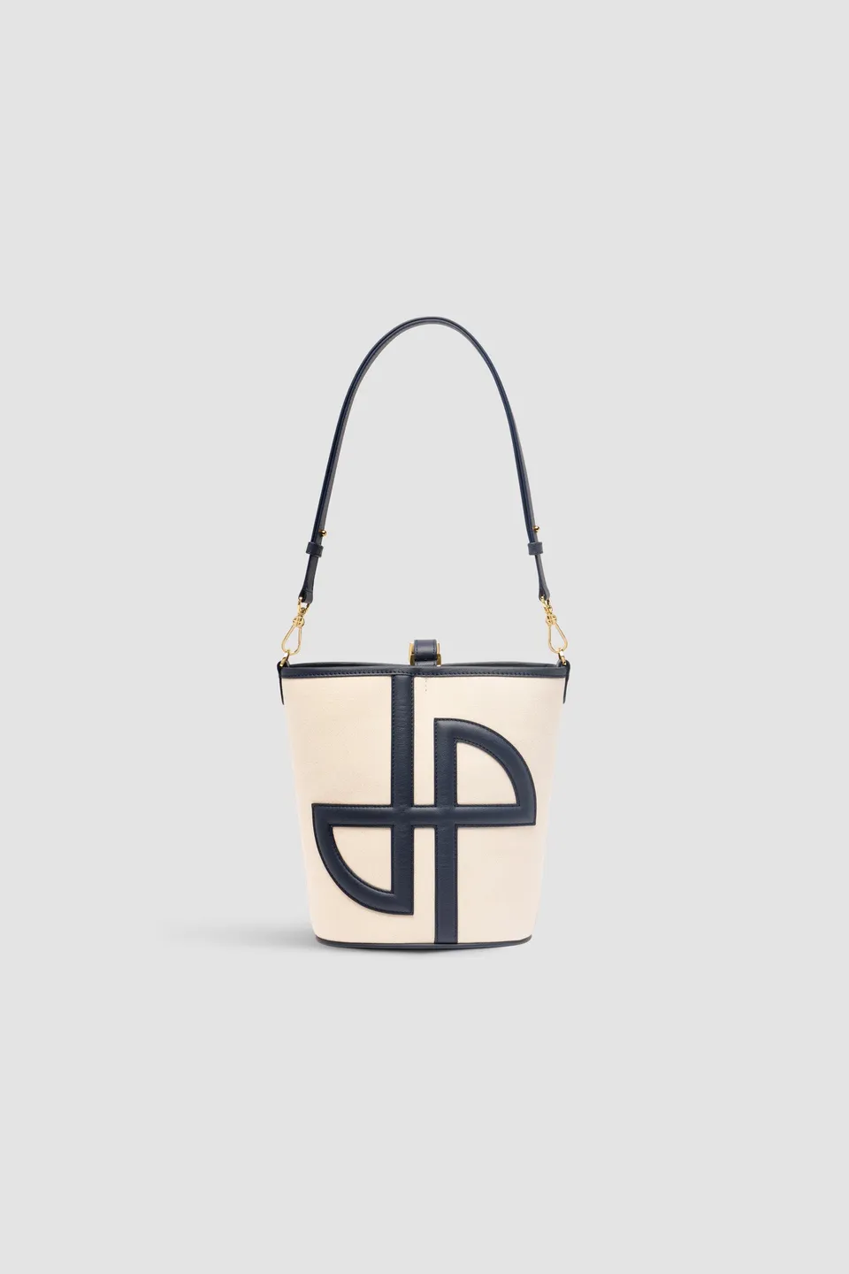 Patou Bags JP sac seau cuir toile bleu marine TU
