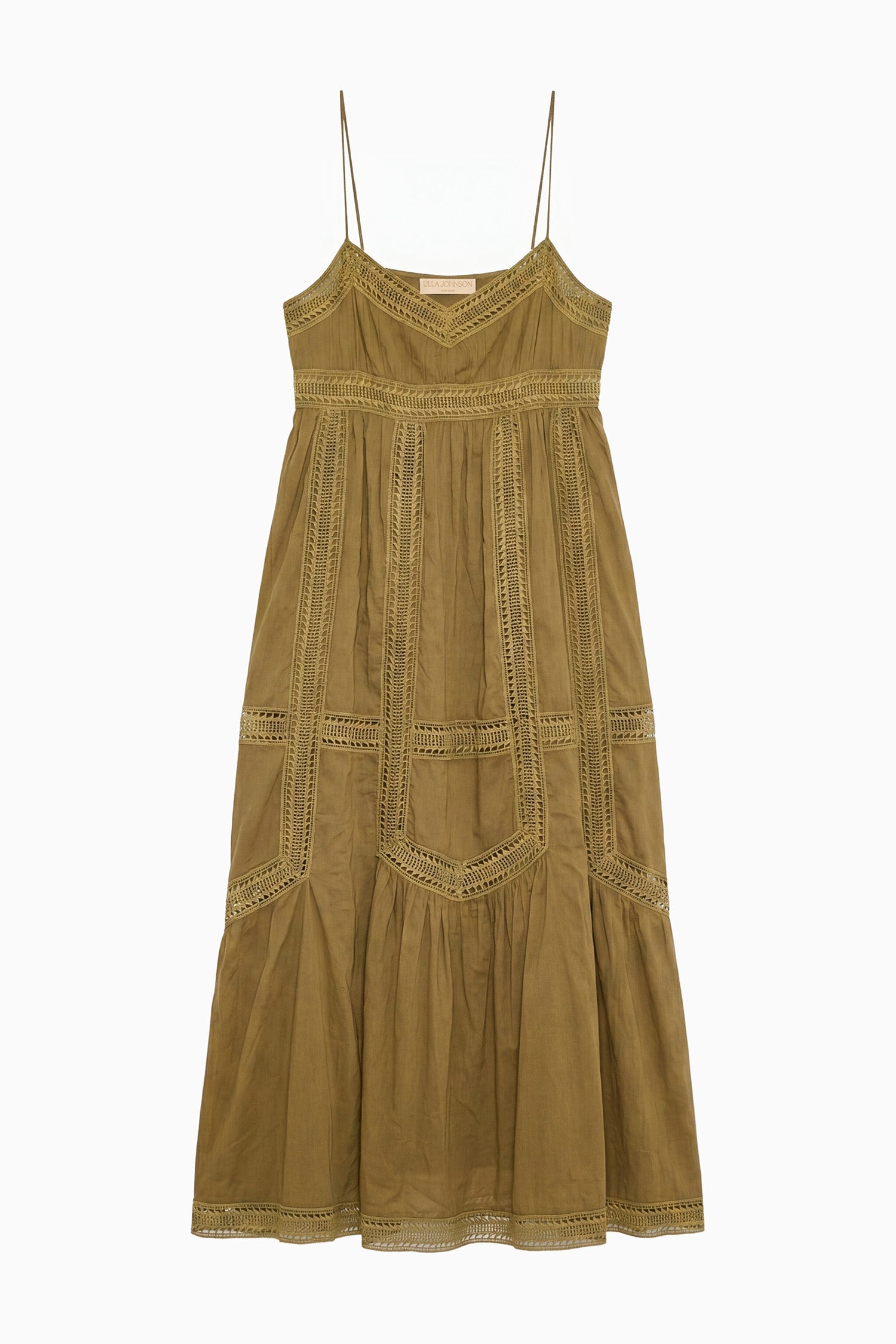 Ulla Johnson Romilly robe nuisette Lichen verte midi