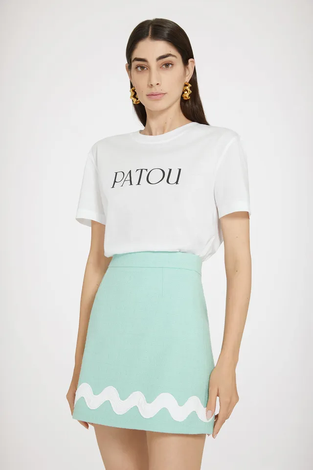 Patou Skirts jupe mini Wave tweed coton vert