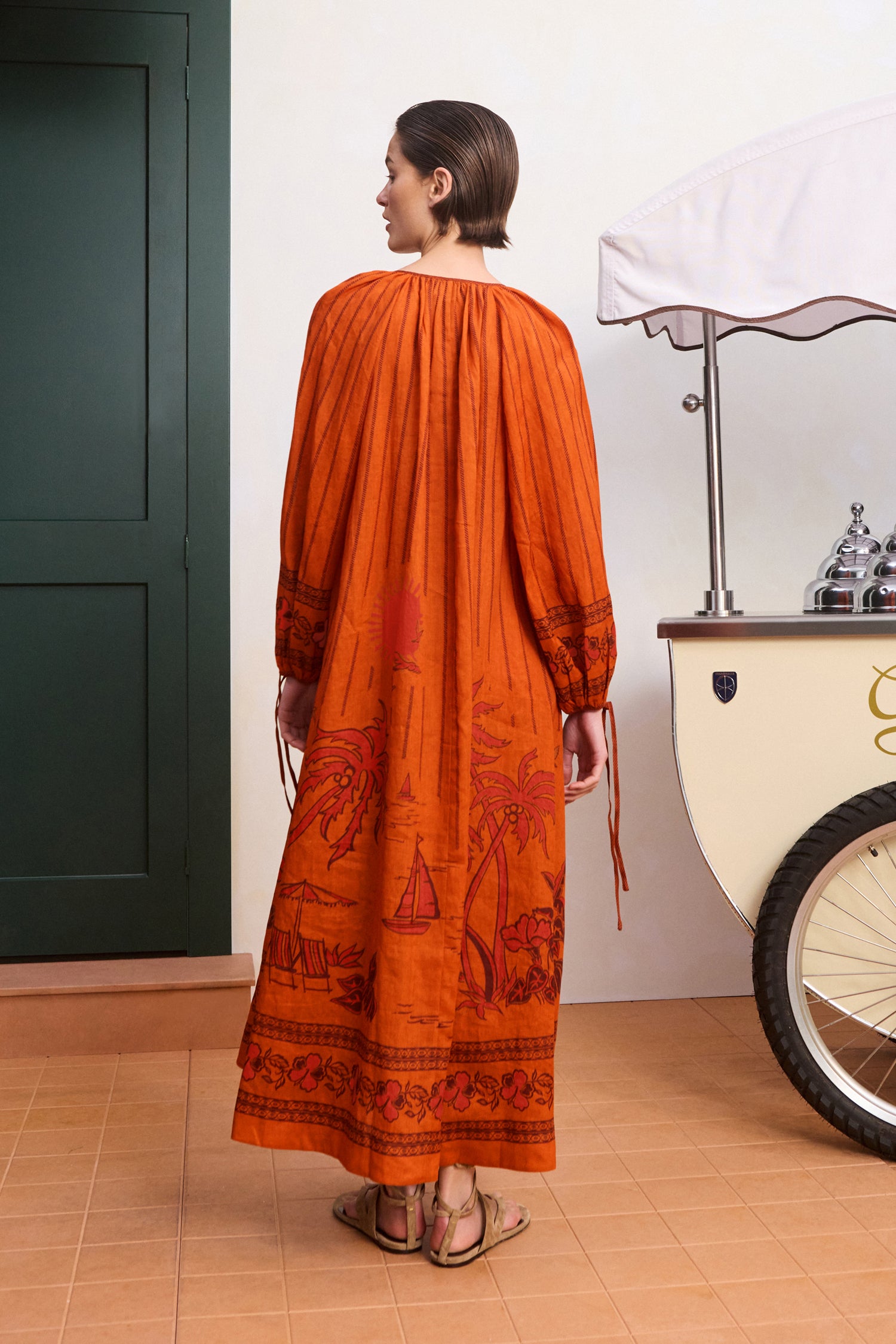 Alemäis Boathouse robe chemisier midi coton imprimée