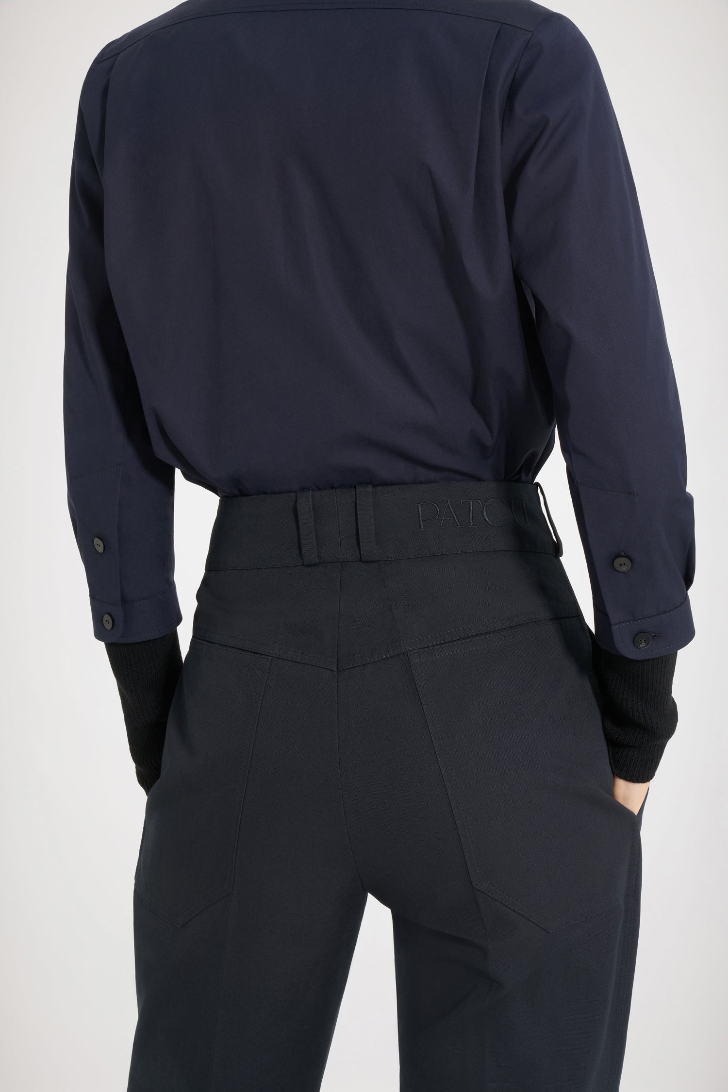 Patou TR023 pantalon évasé bleu nuit coton bio