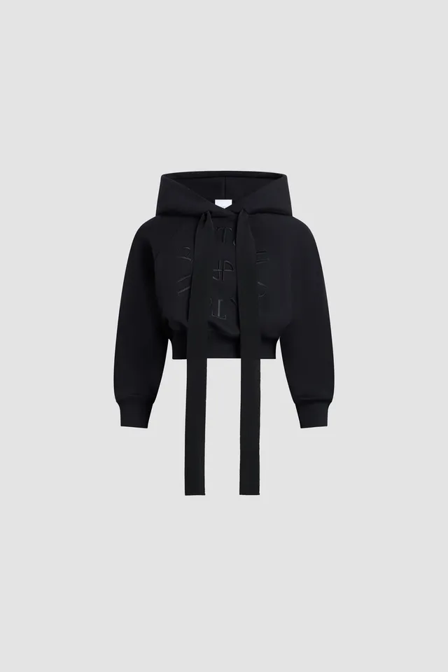 Patou JE069 hoodie court coton bio noir