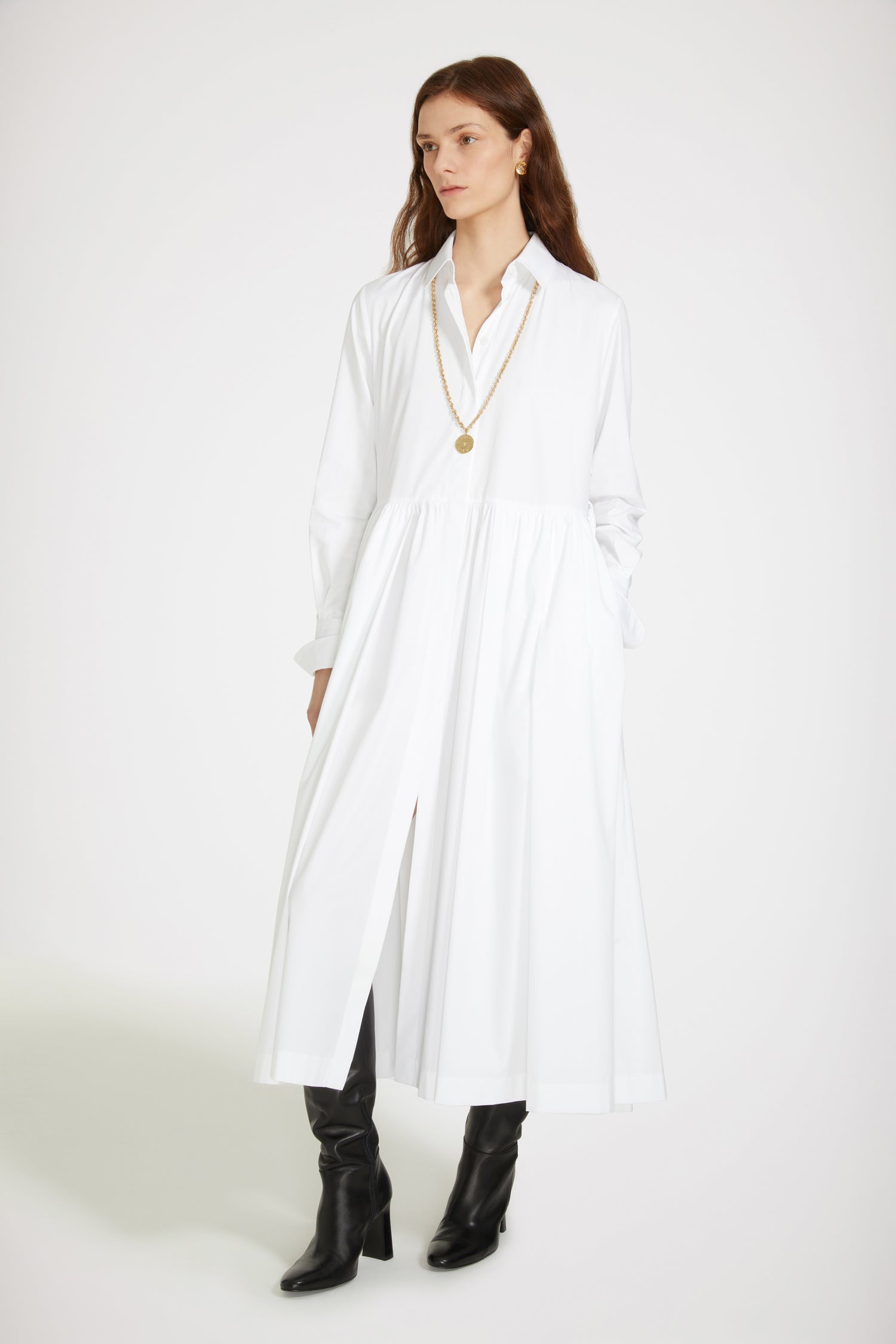 Patou Robe Chemise Midi Coton Bio Blanche 34-44