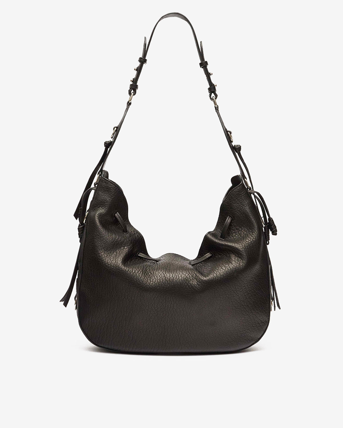 Isabel Marant Bolton Hobo Sac Cuir Noir et Argenté