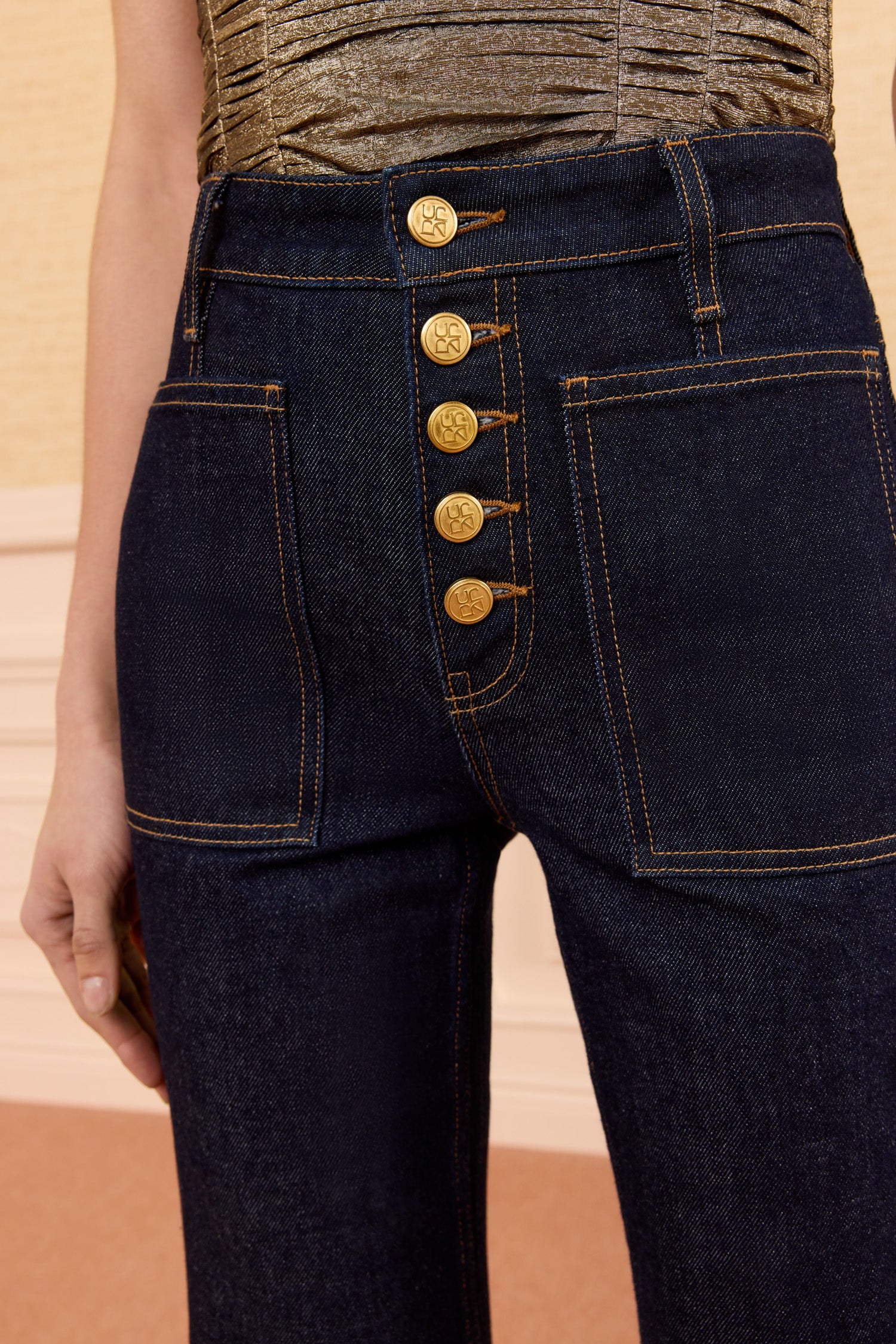Ulla Johnson Denim Jean Lou Tigris bleu stretch